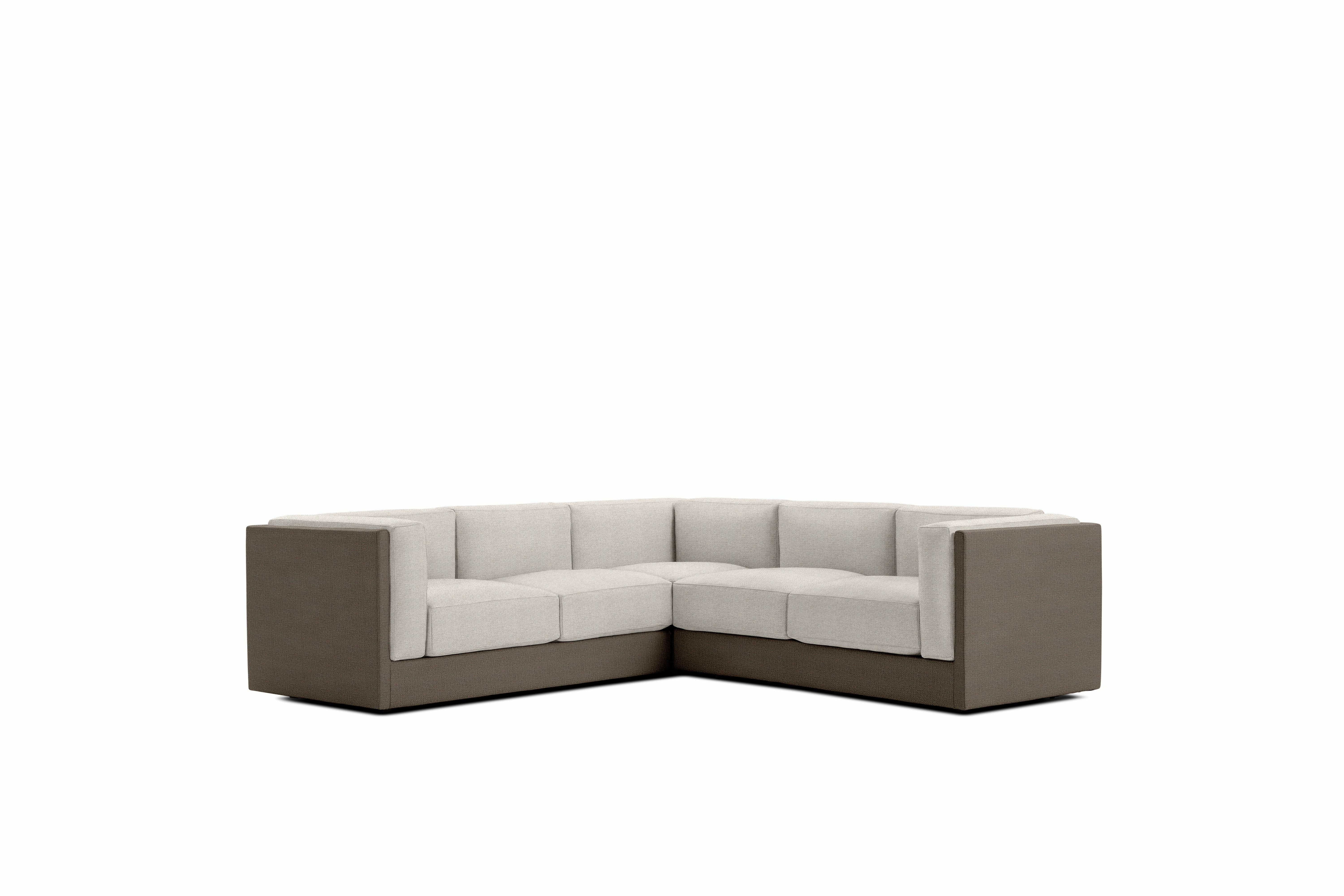 Symme Corner Sectional - Fabric Frame,  Pebble Weave,  Bark,  Pebble Weave,  Buff