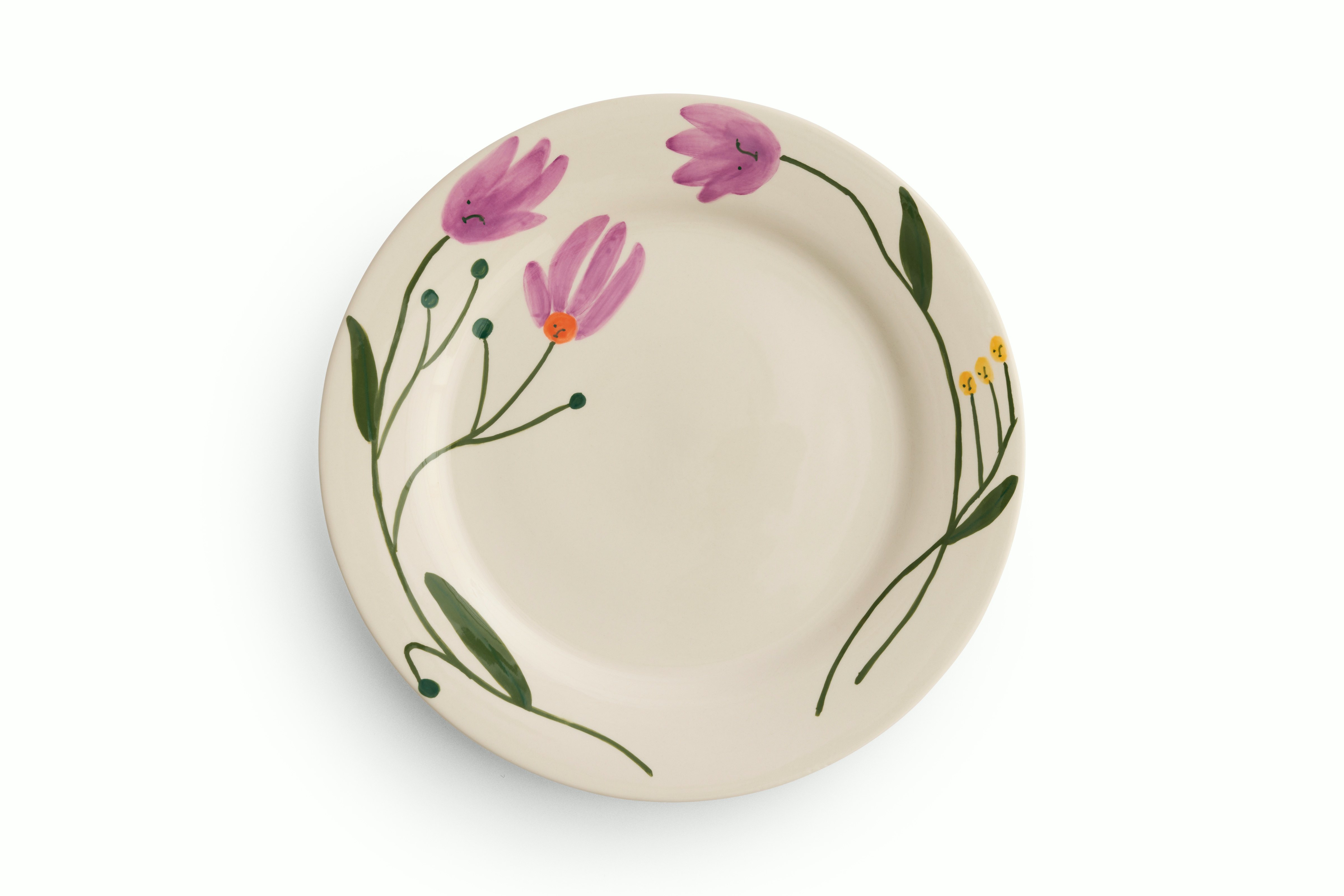 A Wild Flower Dinner Plate in Stoneware viewed from the front.