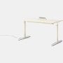 Renew S2S Embedded Power Desk - Standard,  29 x 58,  Laminate White,  White / Polished Aluminum,  Integrated Cord Management,  Hidden Power,  Standard,  T Leg