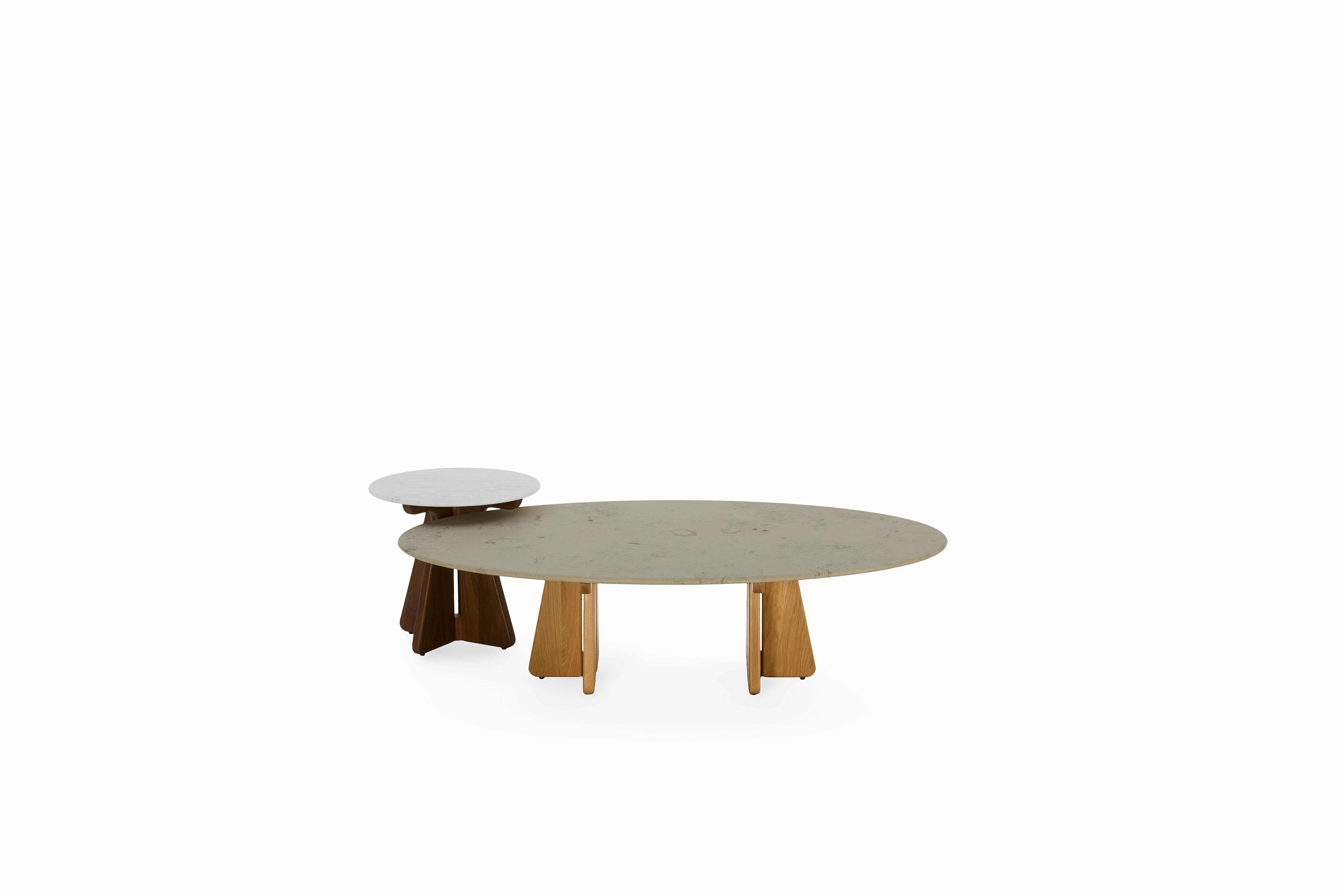A detailed look at Pinna Side Table in Carrara Walnut.