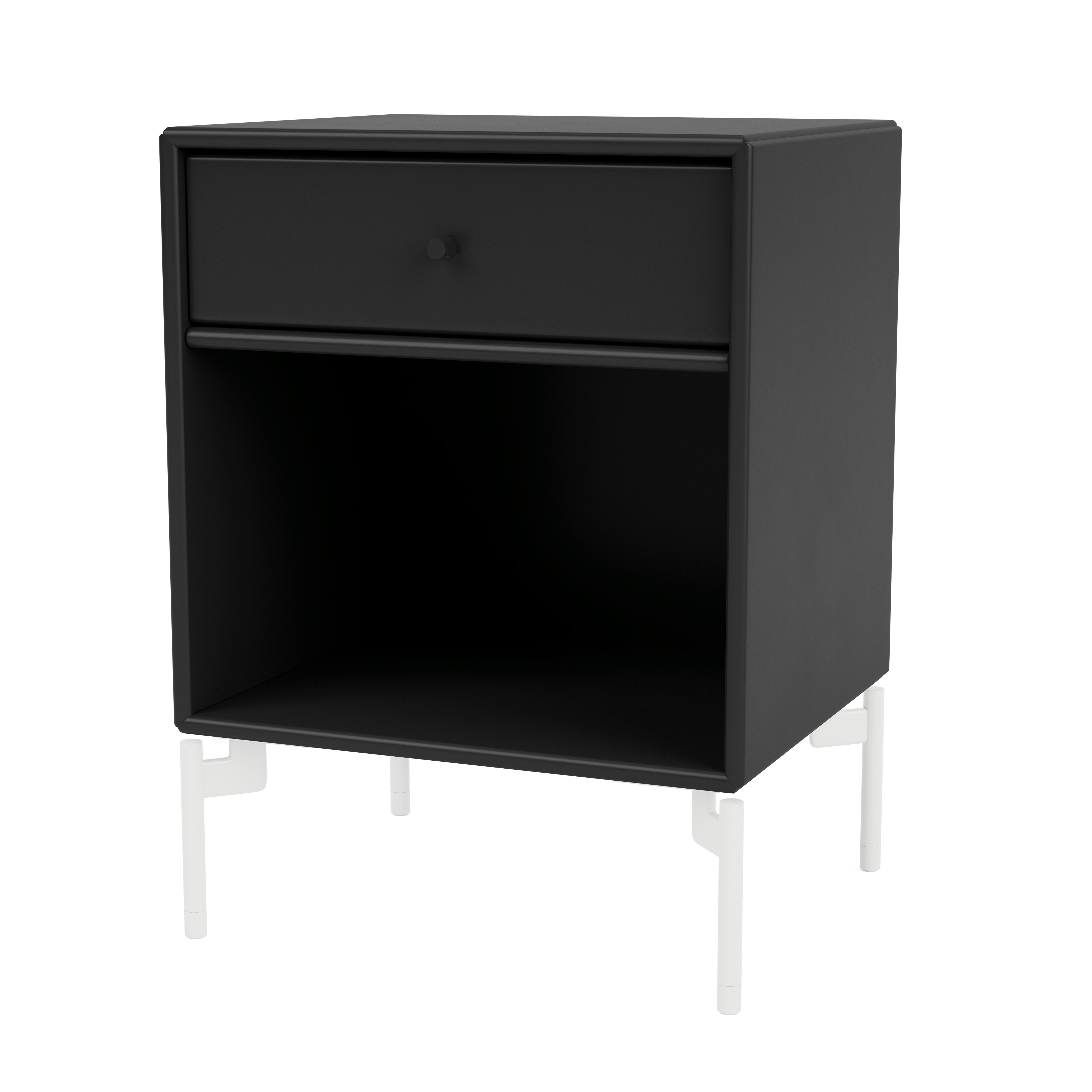 Dream Bedside Table - Black, Snow Legs