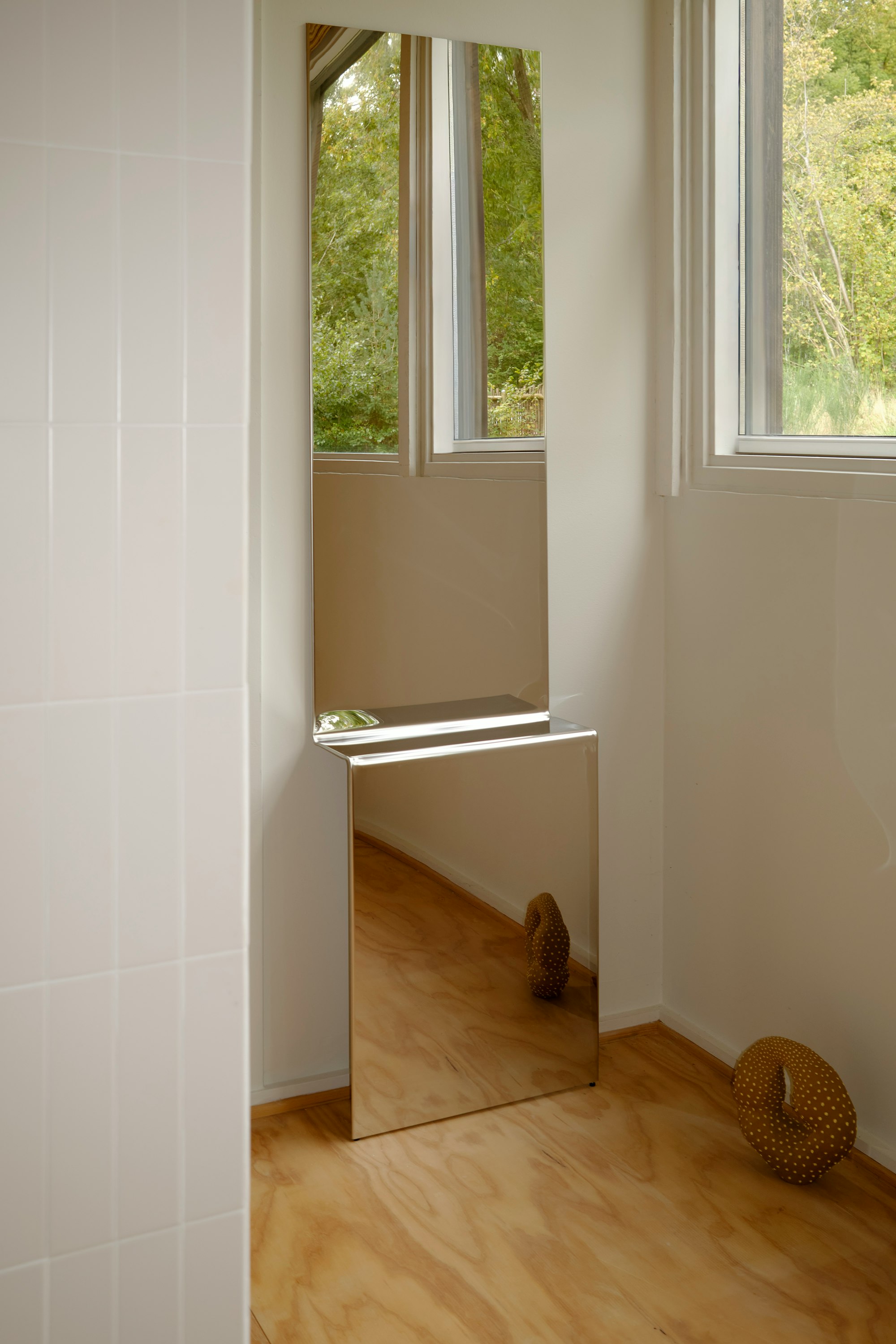 Pleat Mirror in Polished Steel