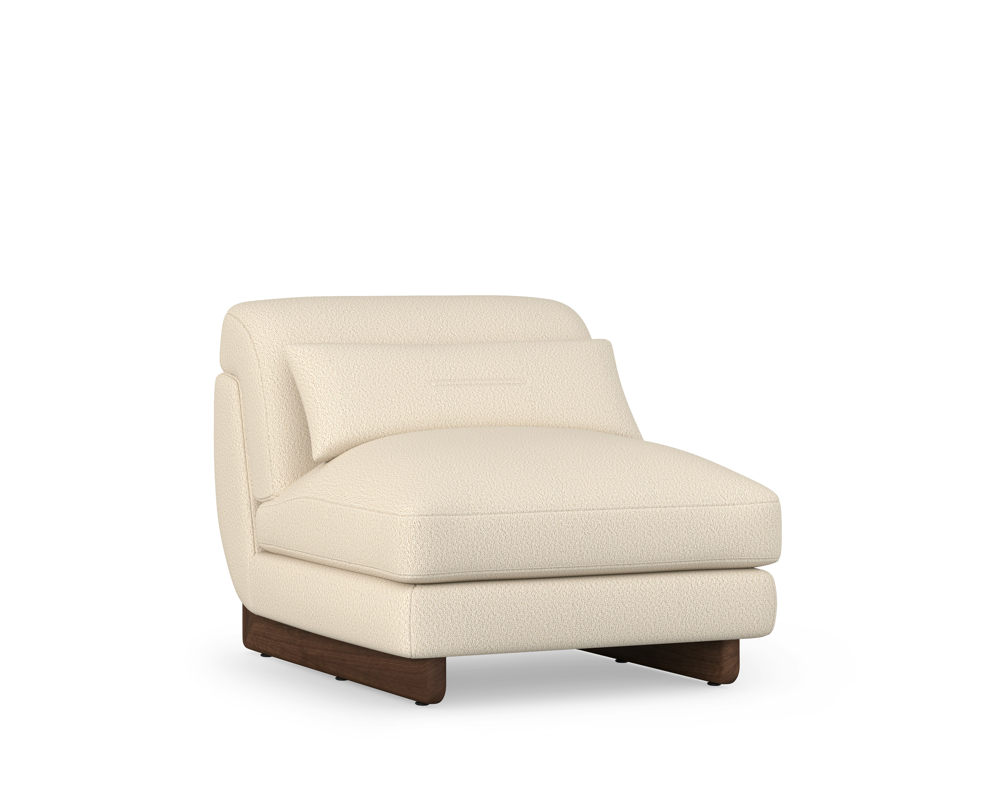 Contra Lounge Chair - Armless, Turf, Cream, Walnut