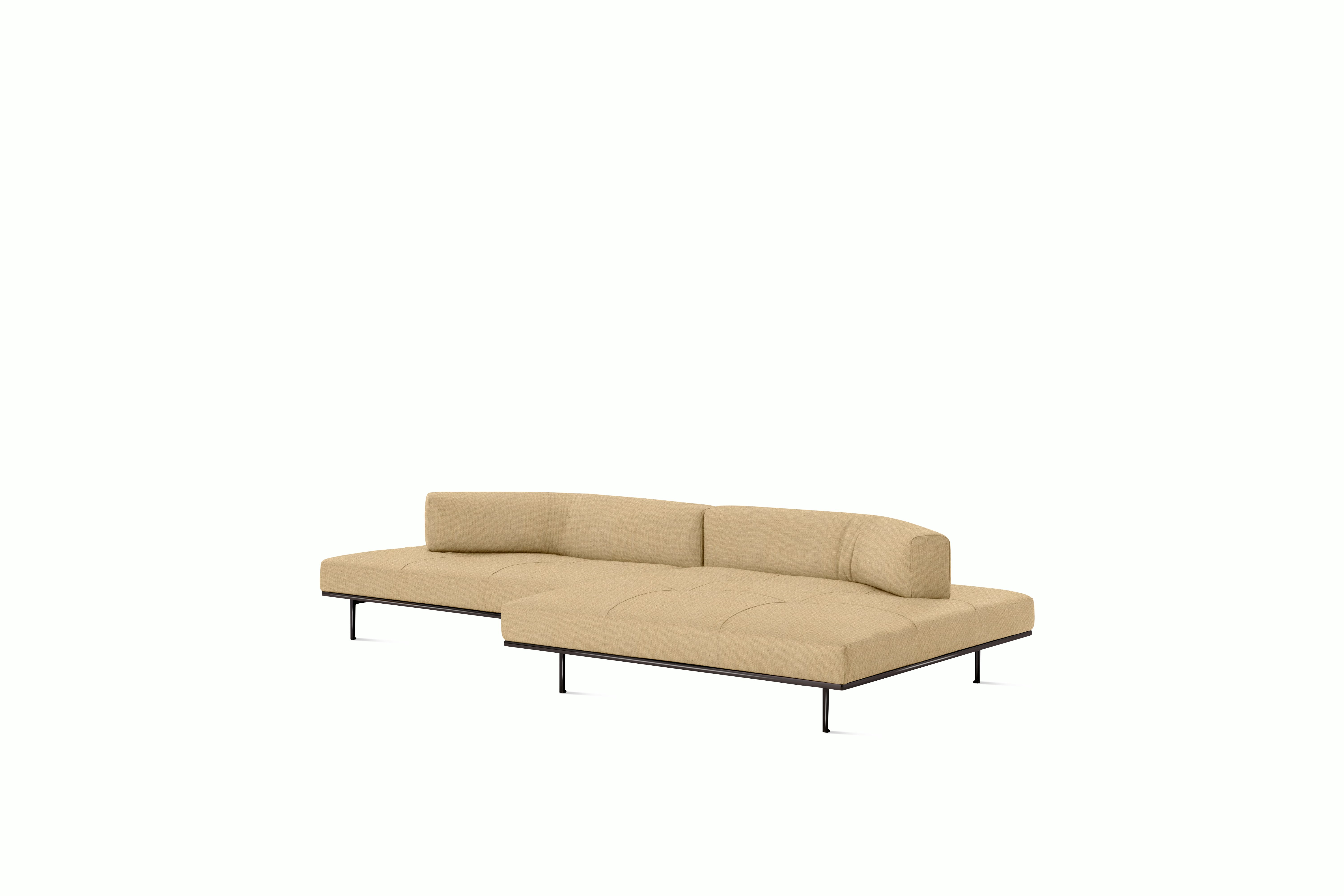 Matic Sectional- MH12 Config - Chaise Sectional,  Left,  Quilted,  Hopsack,  Stucco,  Charcoal