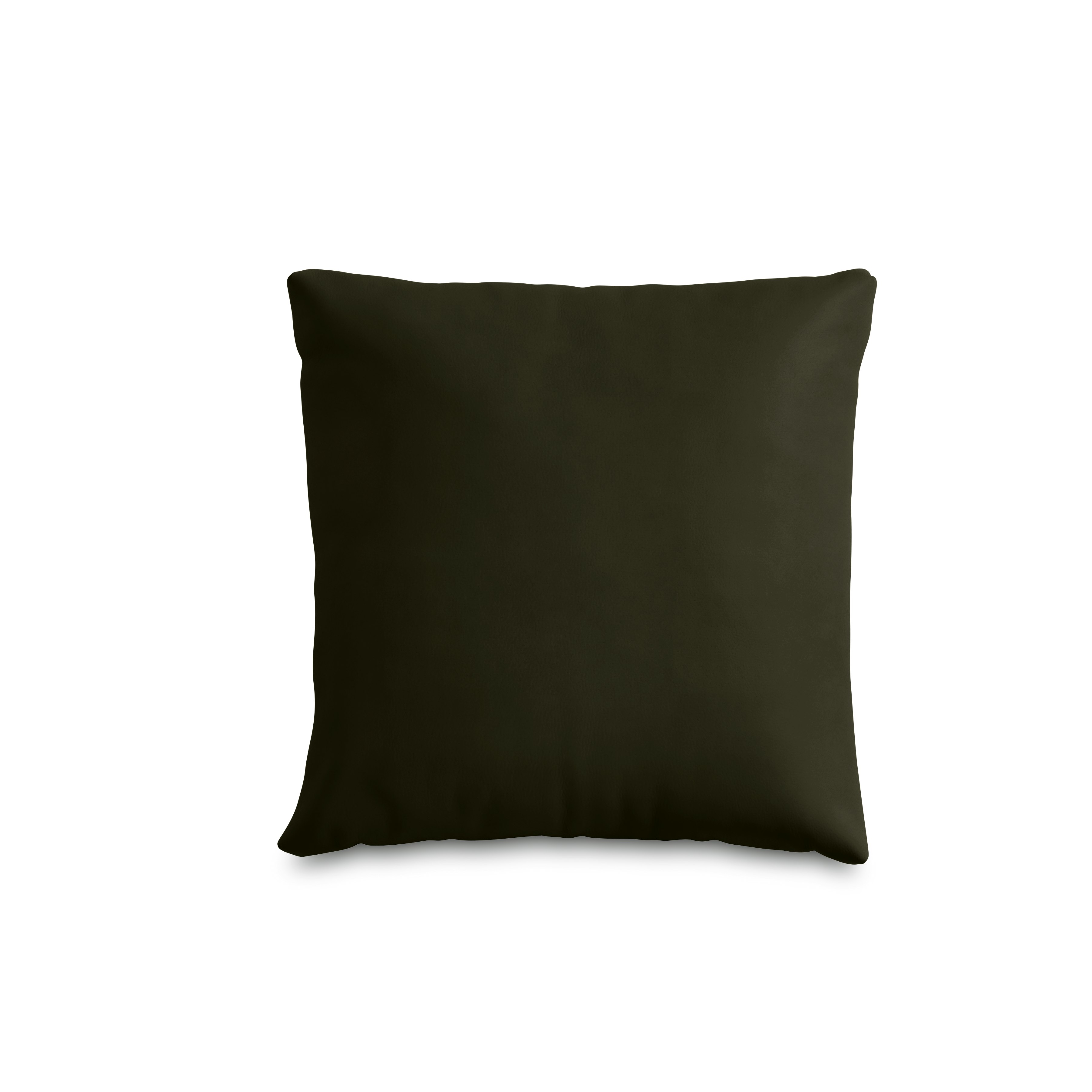 A Como Throw Pillow in Crypton Sintra Velvet: Olive viewed from the front.