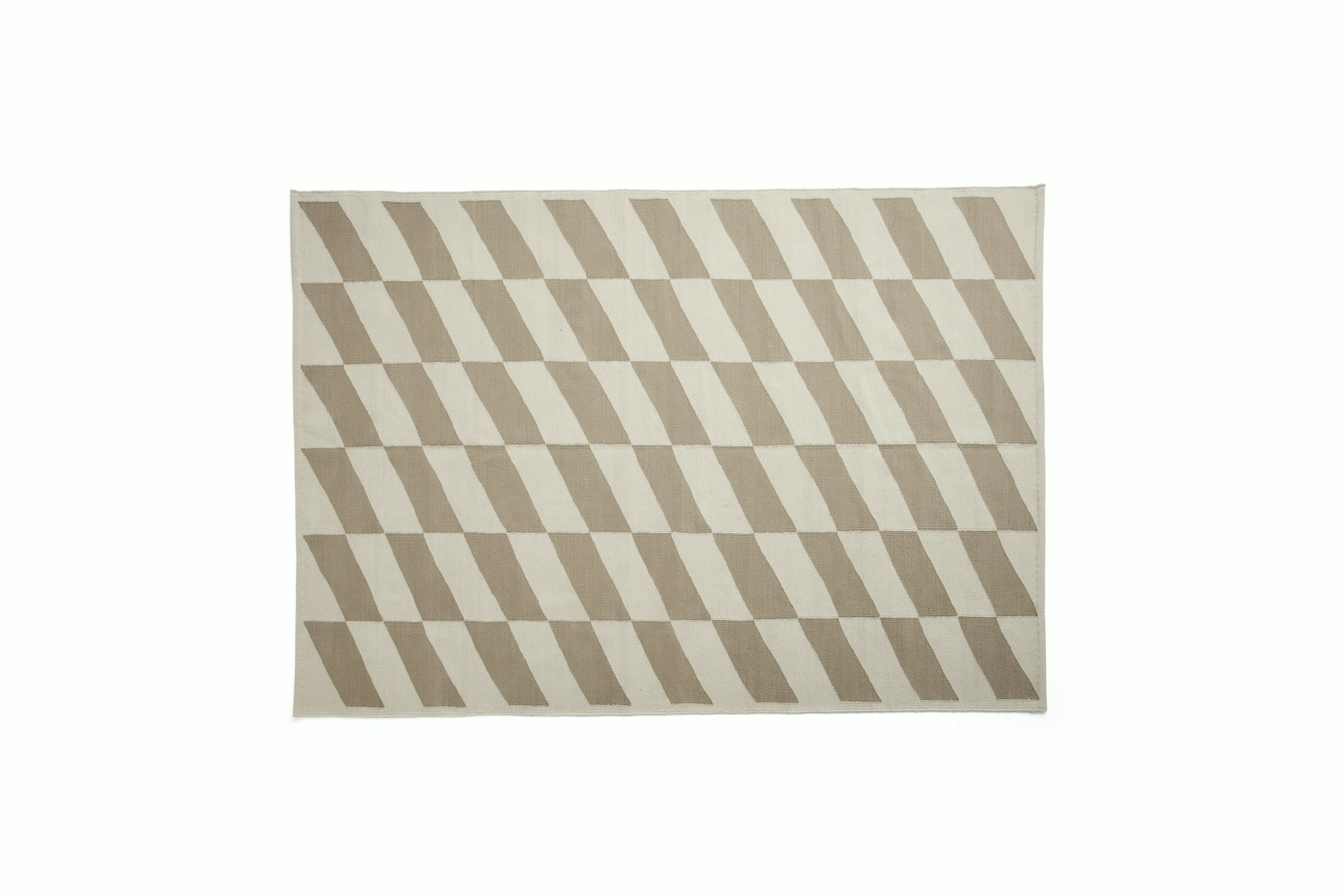 A Shift Kelim Rug in Beige viewed from the front.