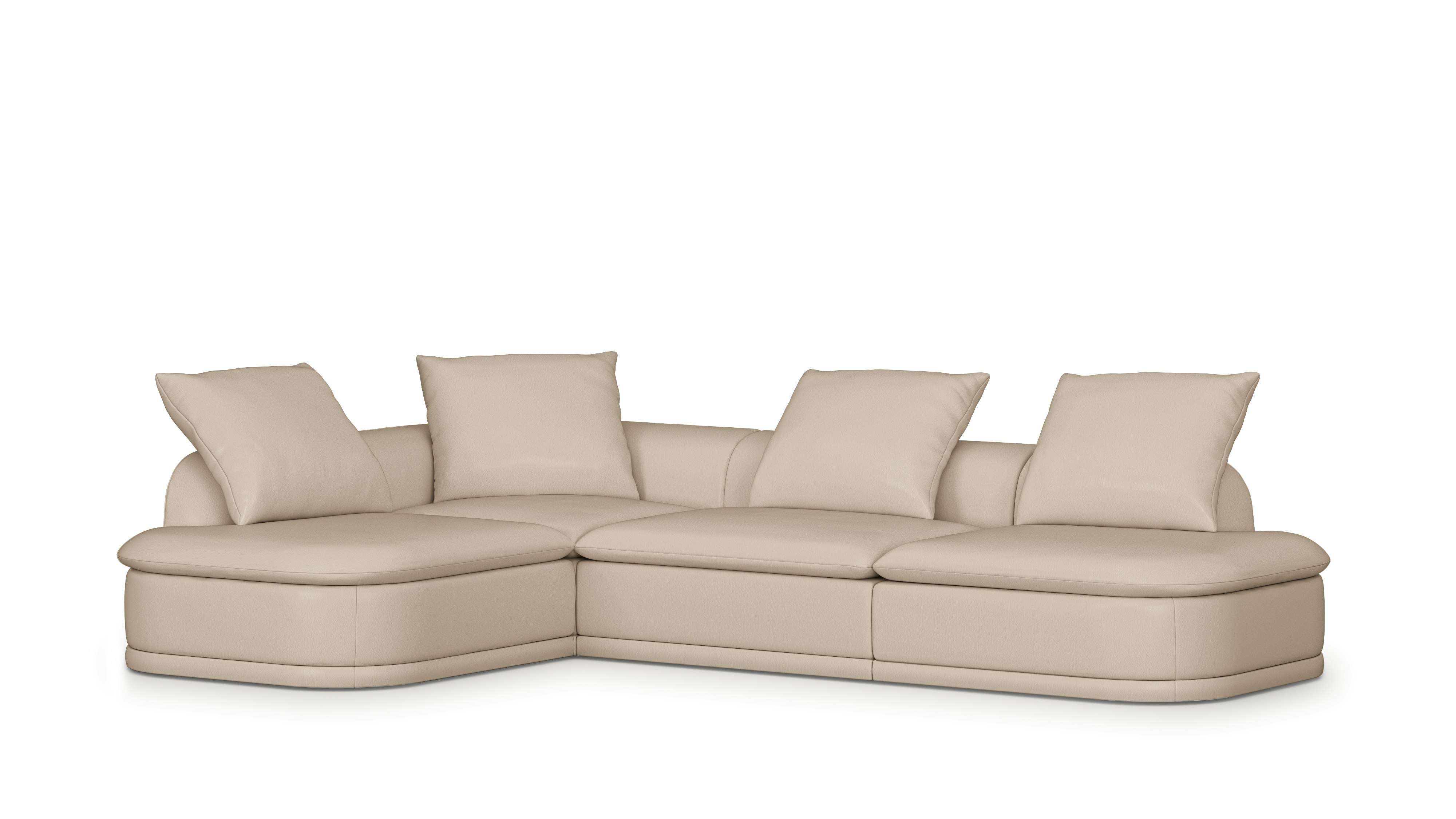 An Atlason Composed Modular Sofa Open L-Sectional - Left in Prone  Timbre viewed from an angle.