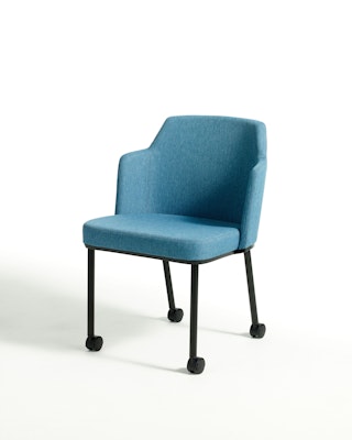 casters side seating mobile upholstered 4-leg 4 leg