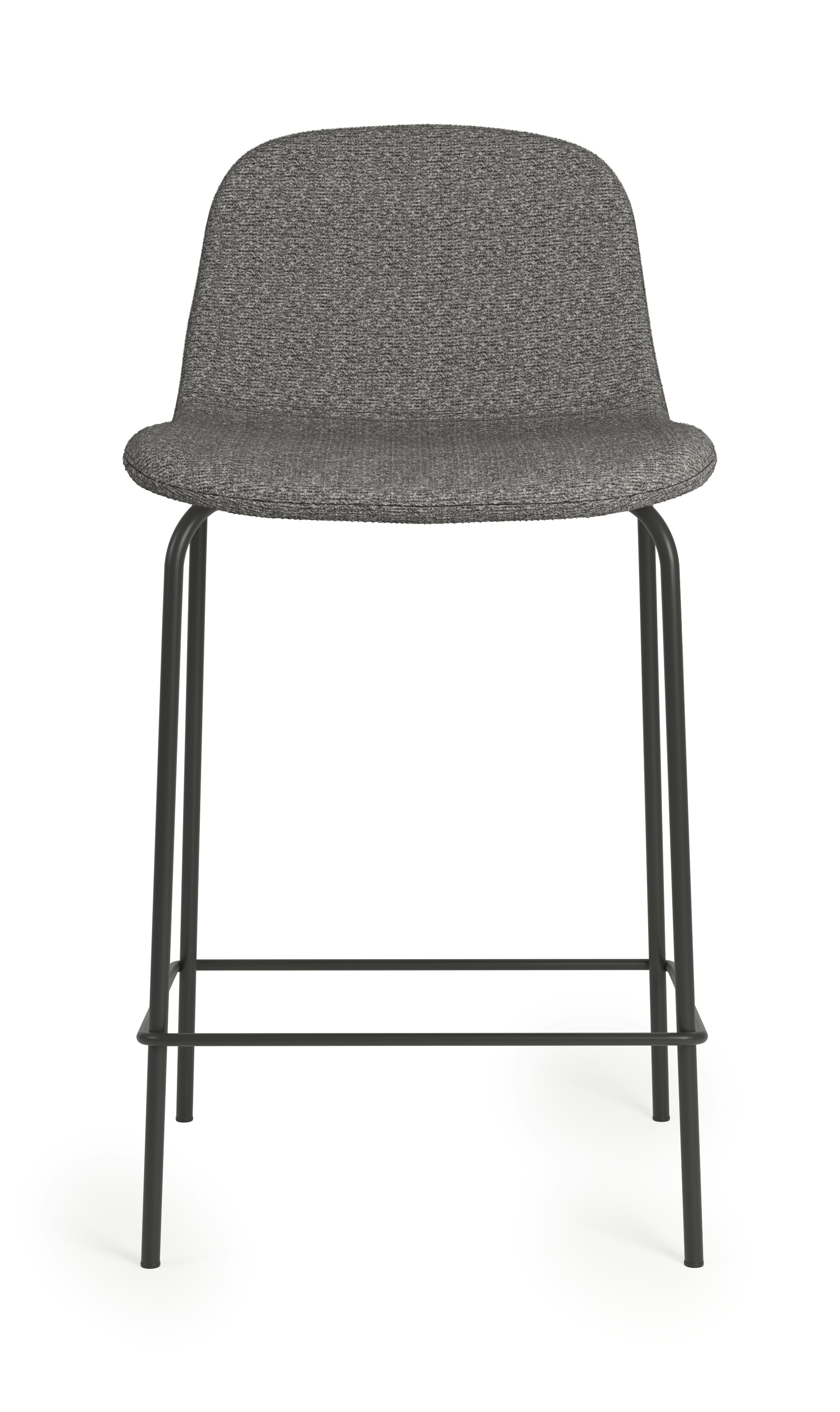 Bacco Stool - Counter Height, Melange, 605 Pumice, Black Tubular Steel