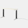 Renew Sit-To-Stand Desk - 23x52,  White Laminate,  Graphite Satin,  Polished Aluminum,  Standard Power
