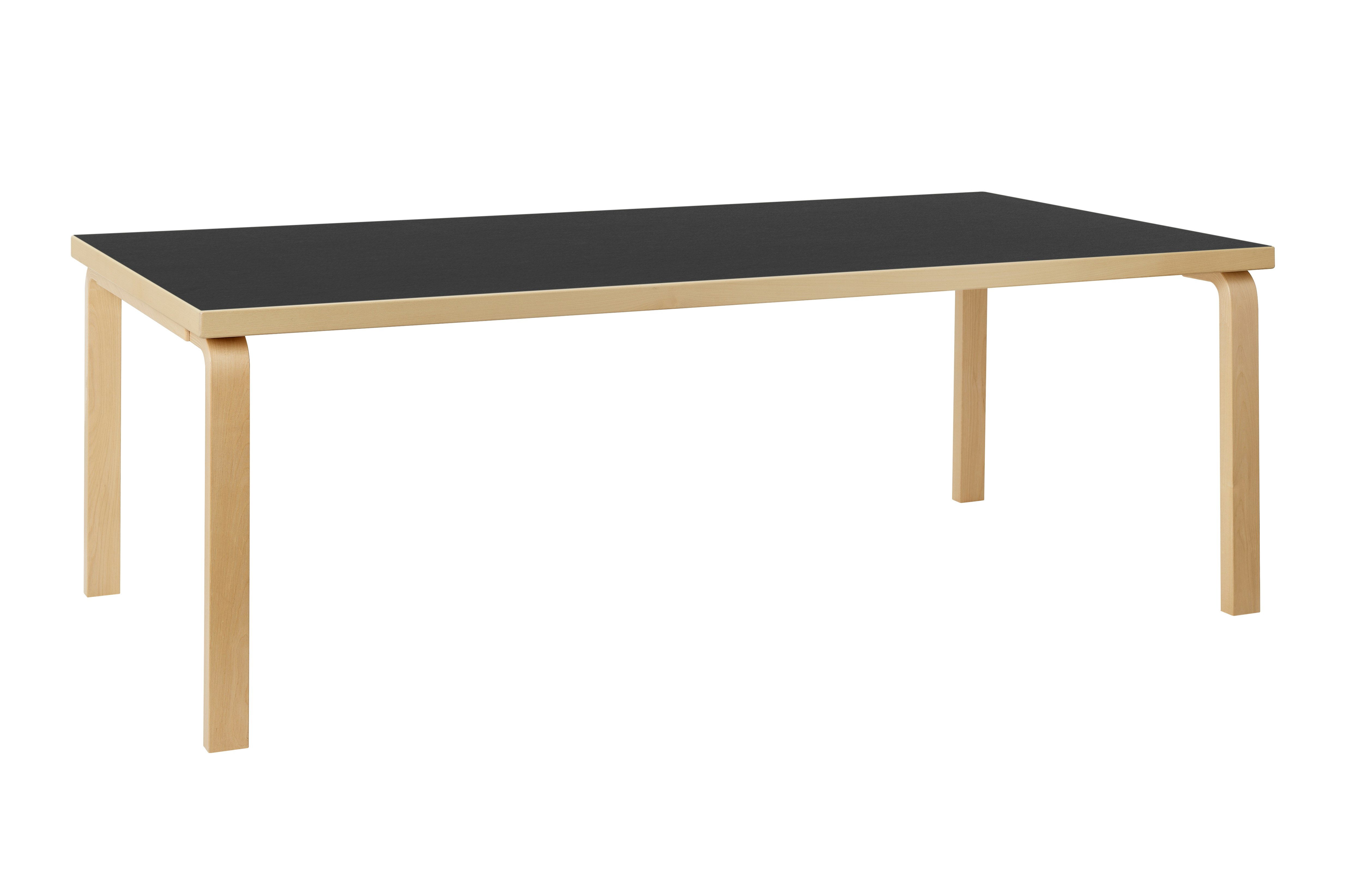 L-Leg Table - Rectangle, 83 Inch , Black Linoleum