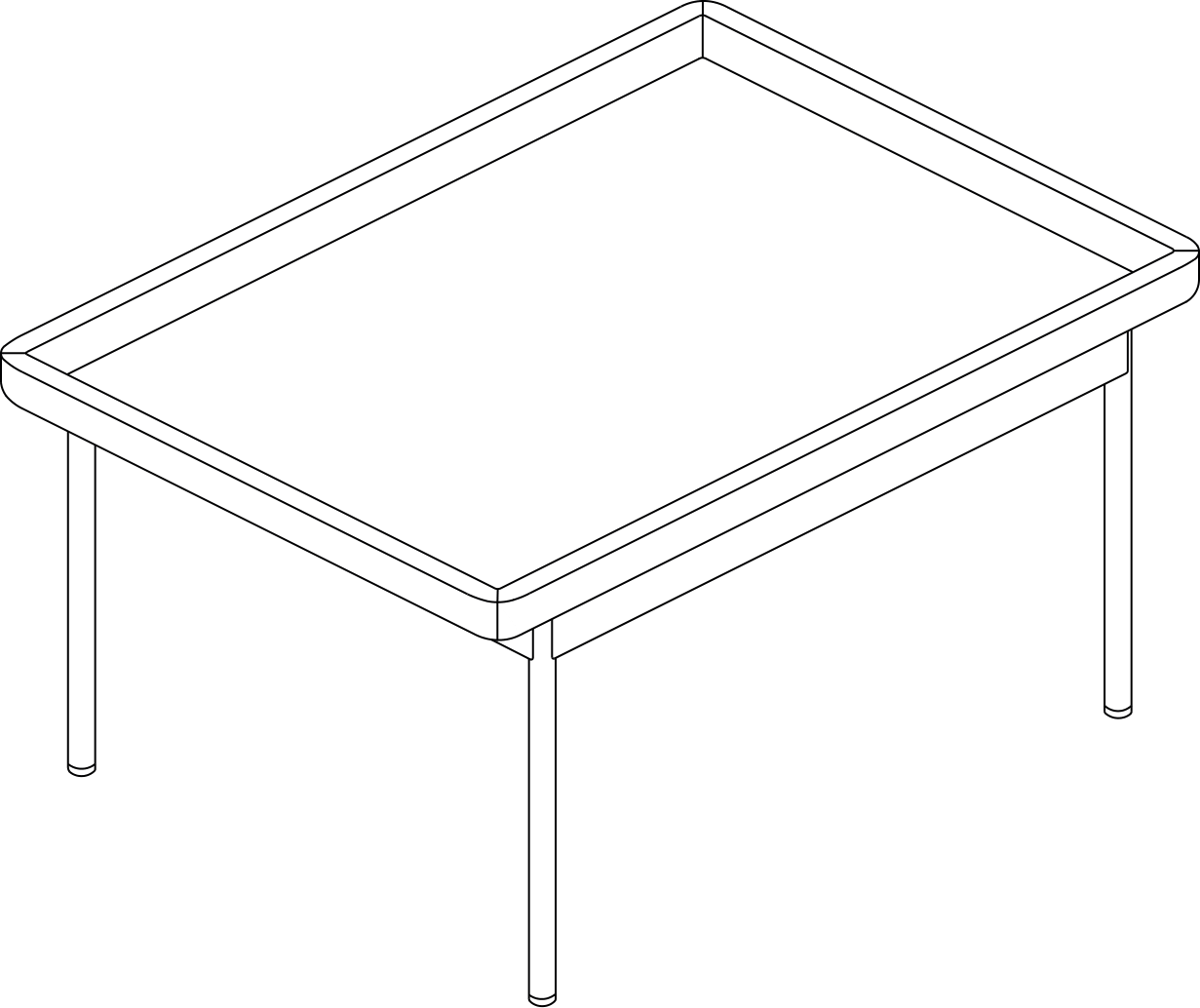 A line drawing - Tuxedo Component Table | Rectangular