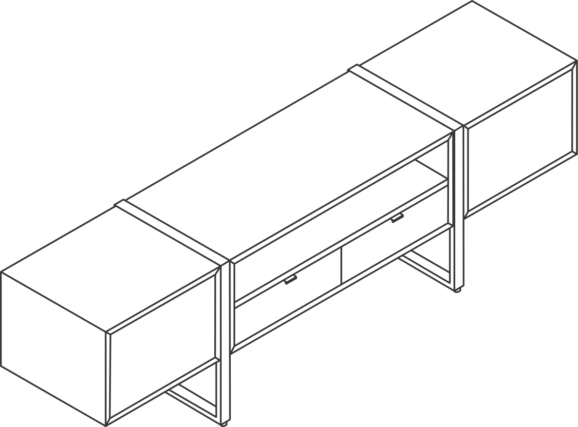A line drawing - Highline Credenza | 2 High
