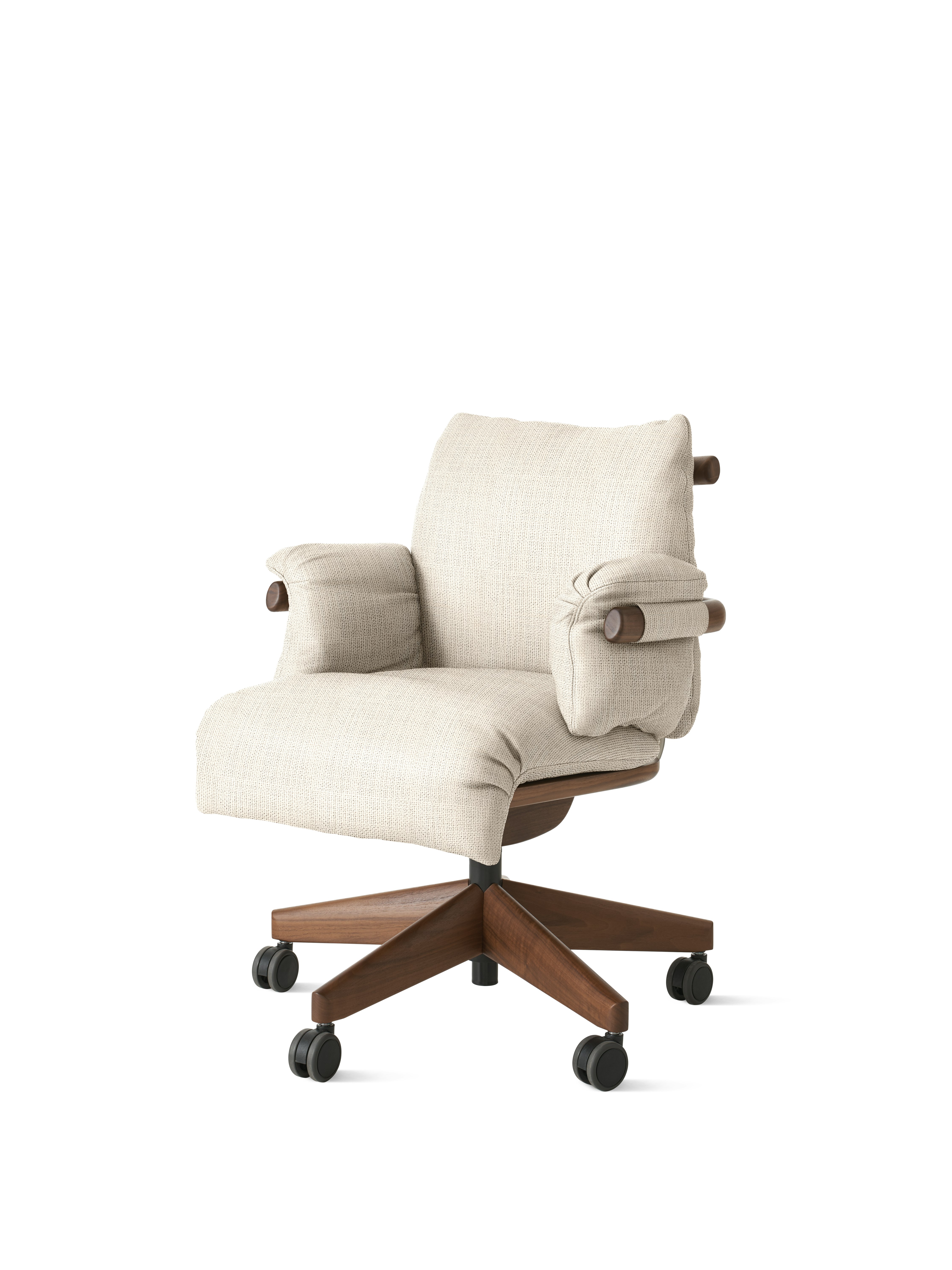 Ramus Chair - Low Back,  Pebble Weave,  Ecru,  Walnut