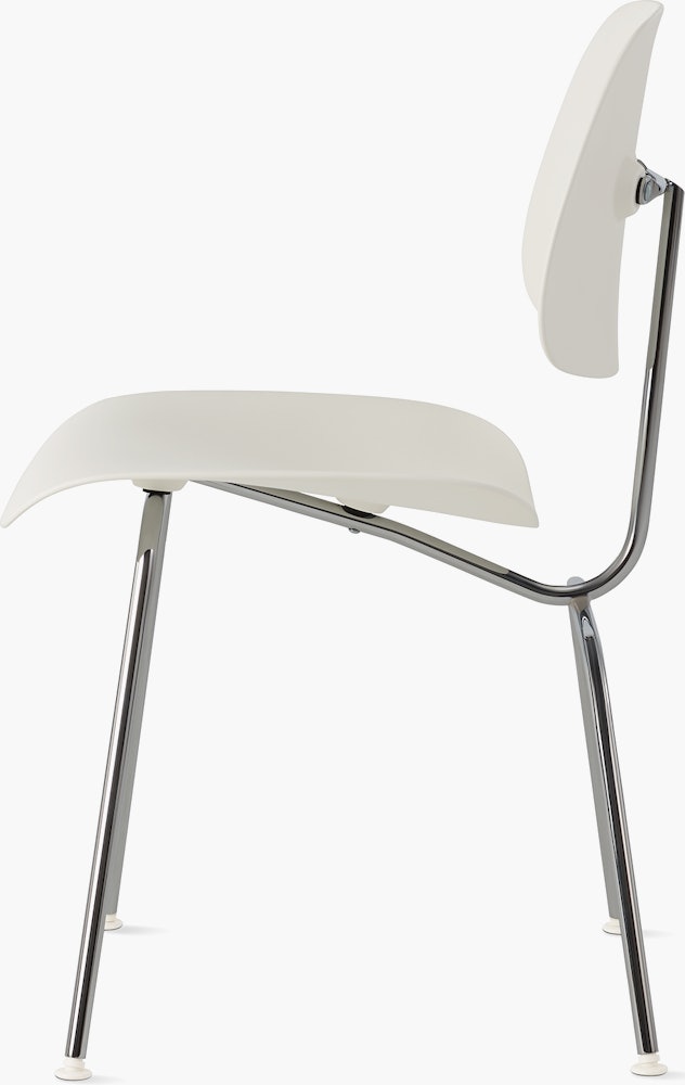 White and Chrome - Eames Molded Plastic Dining Chair (EC-127)