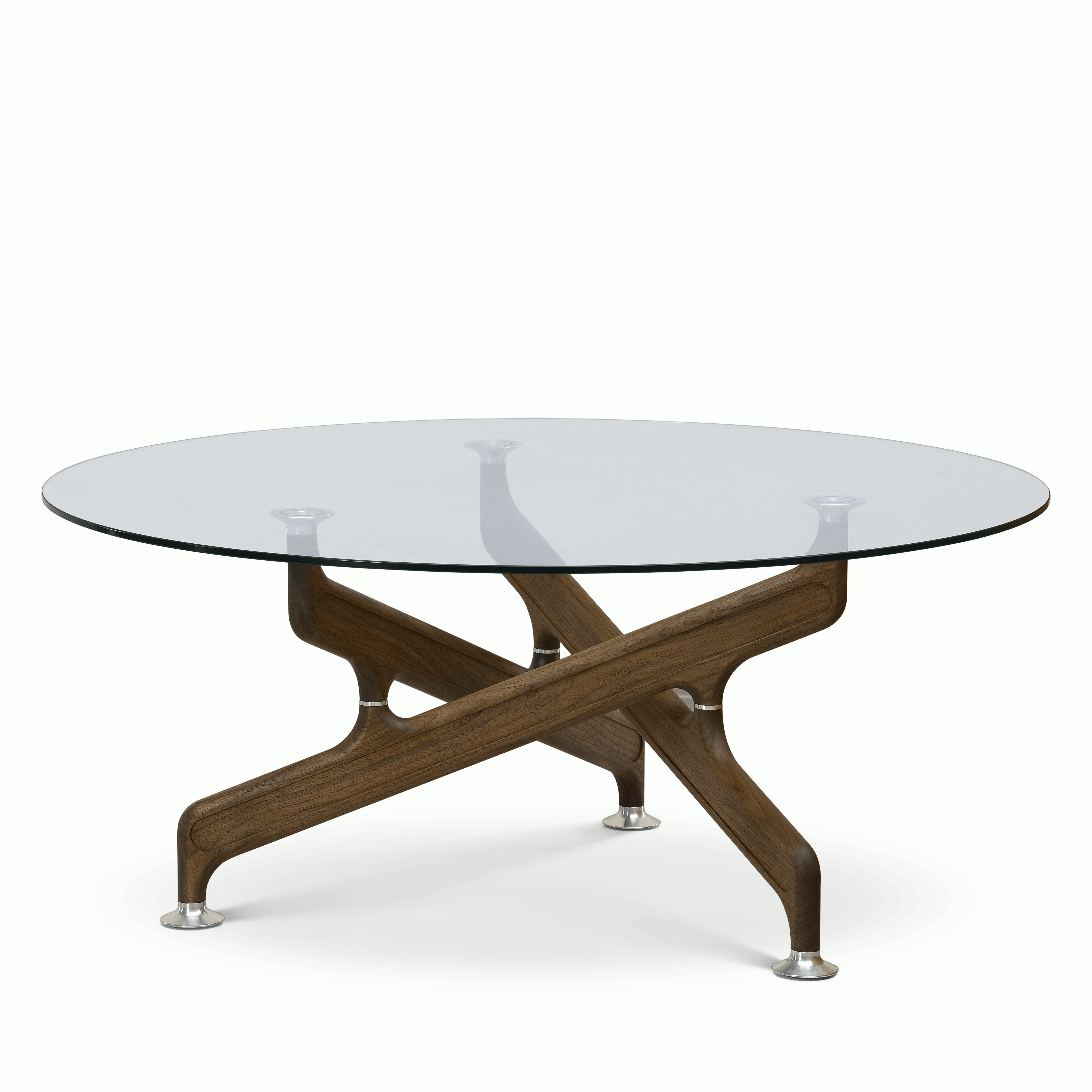 Bone Coffee Table - Walnut, Aluminum