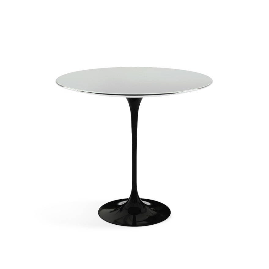 Saarinen Oval Side Table - 22",  Chrome,  Chrome,  Black"