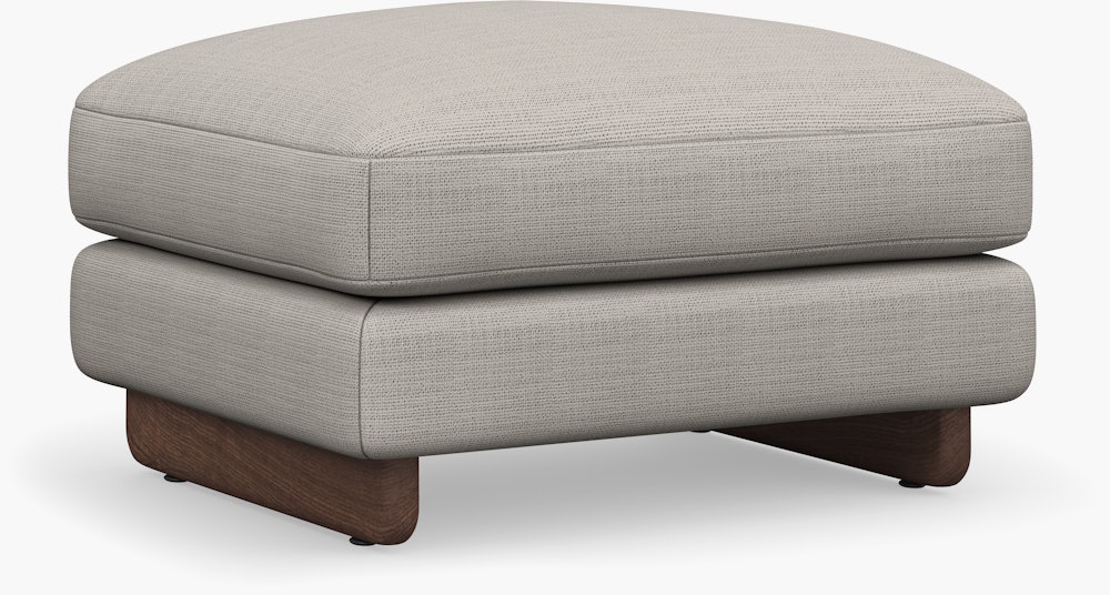 Contra Ottoman - Small, Pebble Weave, Buff, Walnut