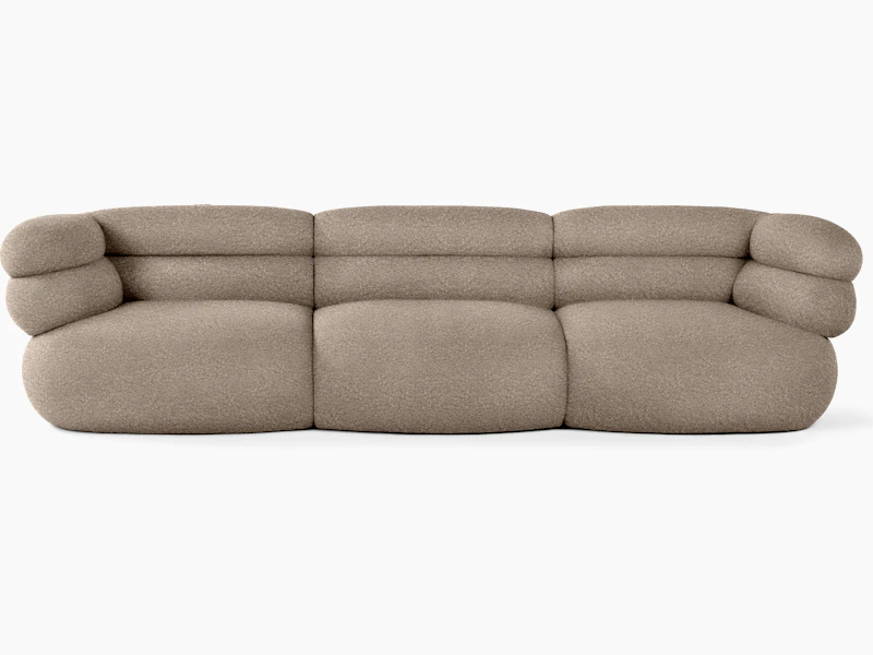 Biboni Sofa - Three Seater, Solid Sublime, Greige