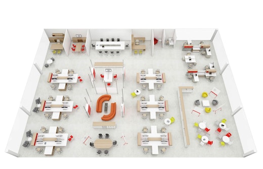 Antenna Workspaces Open Plan Office Rendering