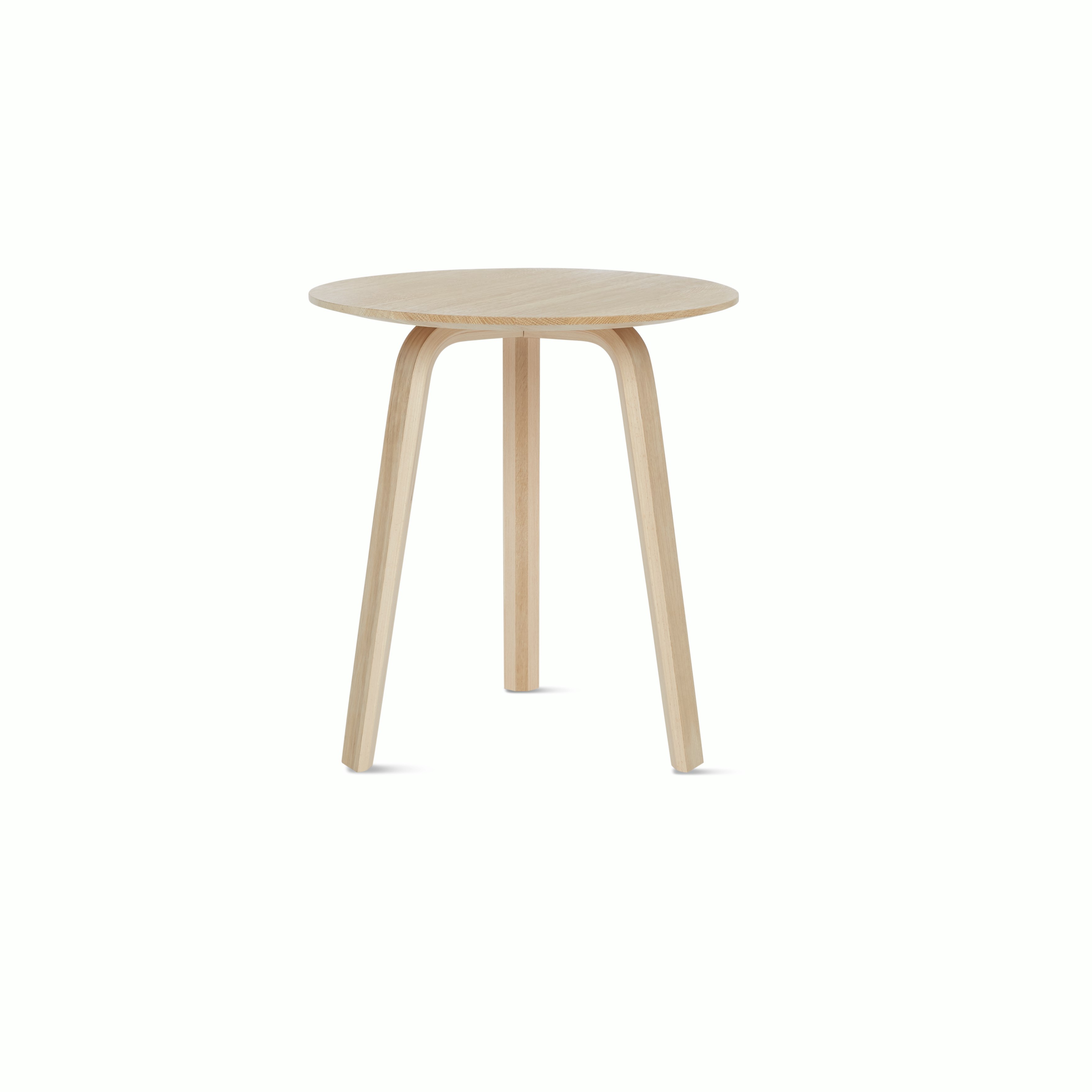 An oak Bella Side Table viewed from the front