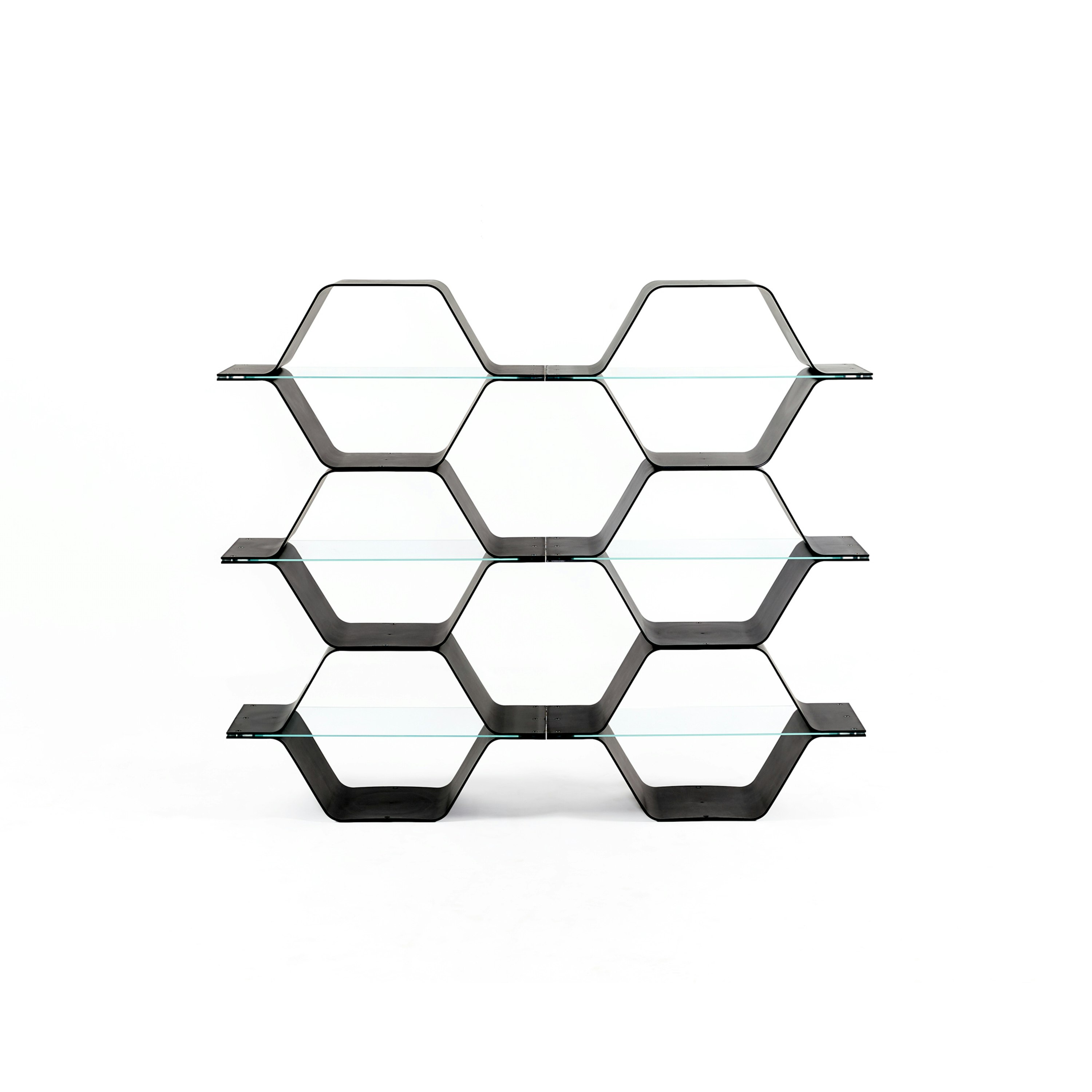 Honeycomb Modular Shelving 6 Cells - Configuration D, Vertical, Black