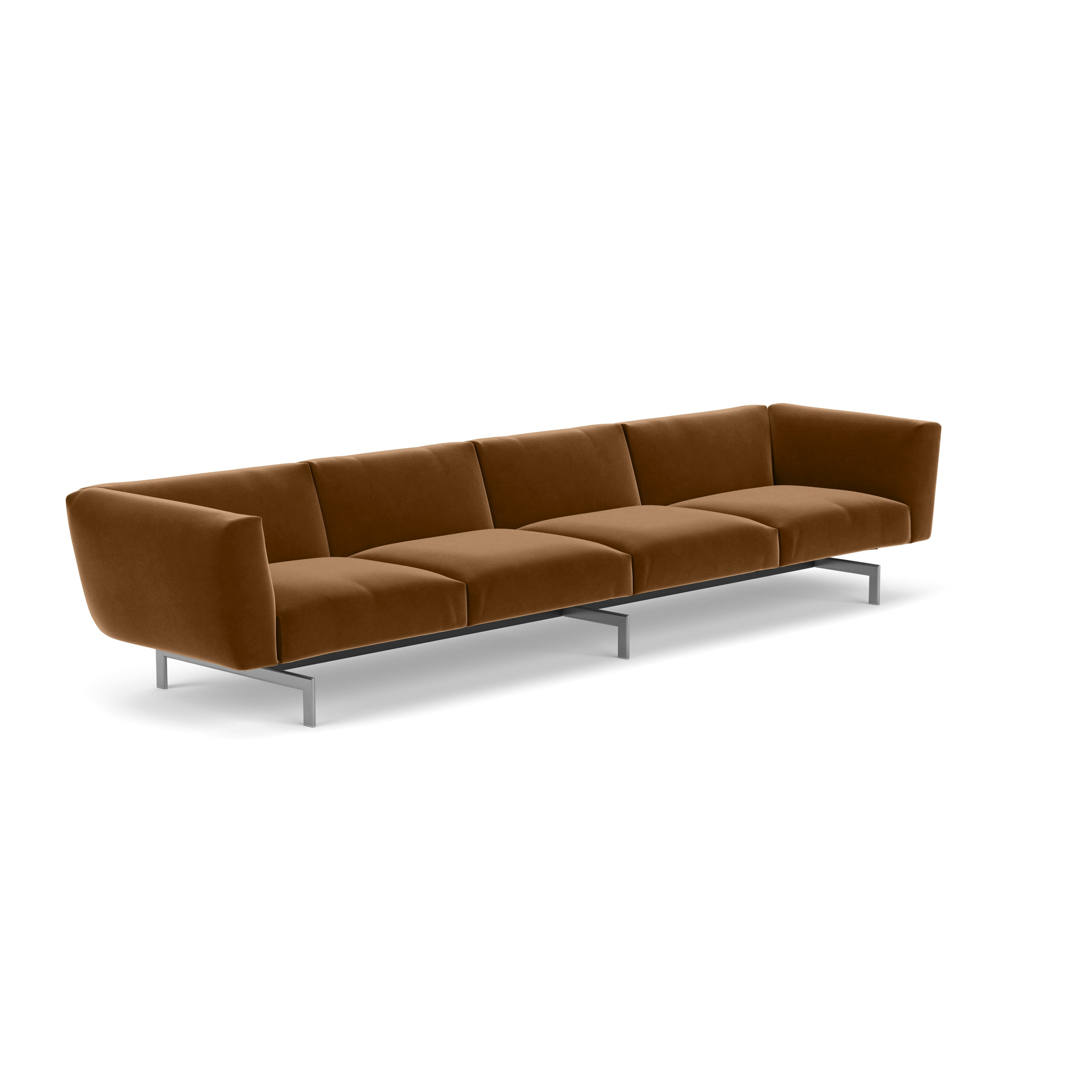 Avio Sofa - Four Seater,  Knoll Velvet,  Penny,  Silver
