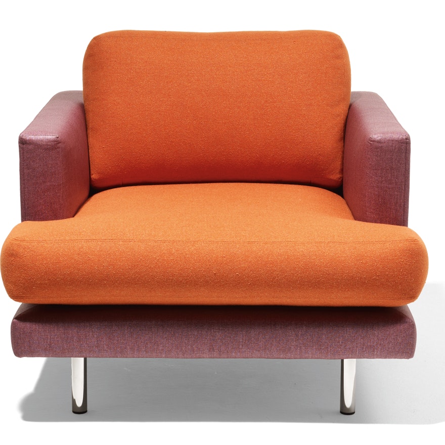 Joseph Paul D'Urso Contract Lounge Chair in purple and orange