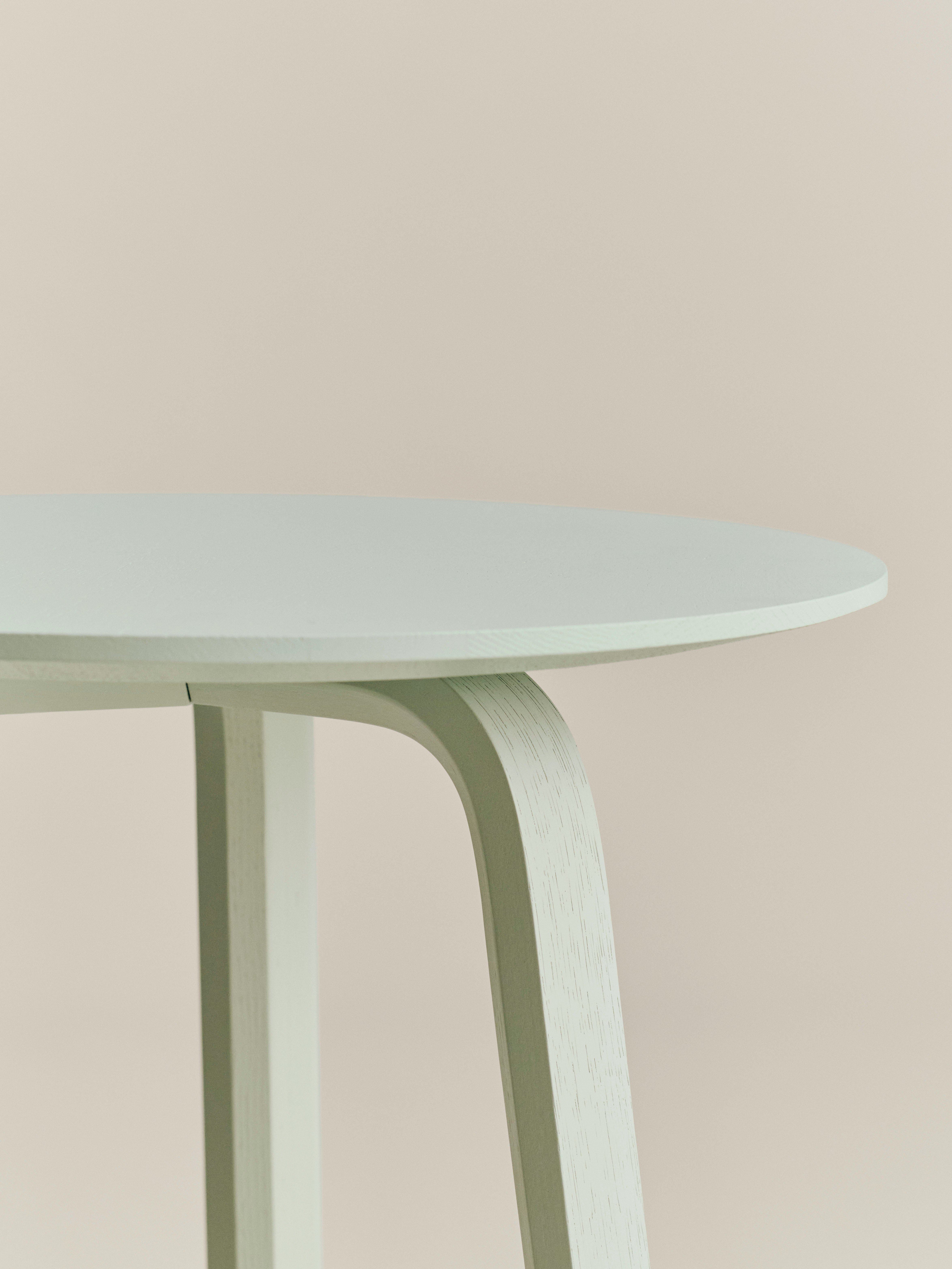 Side table edge and leg, detail view
