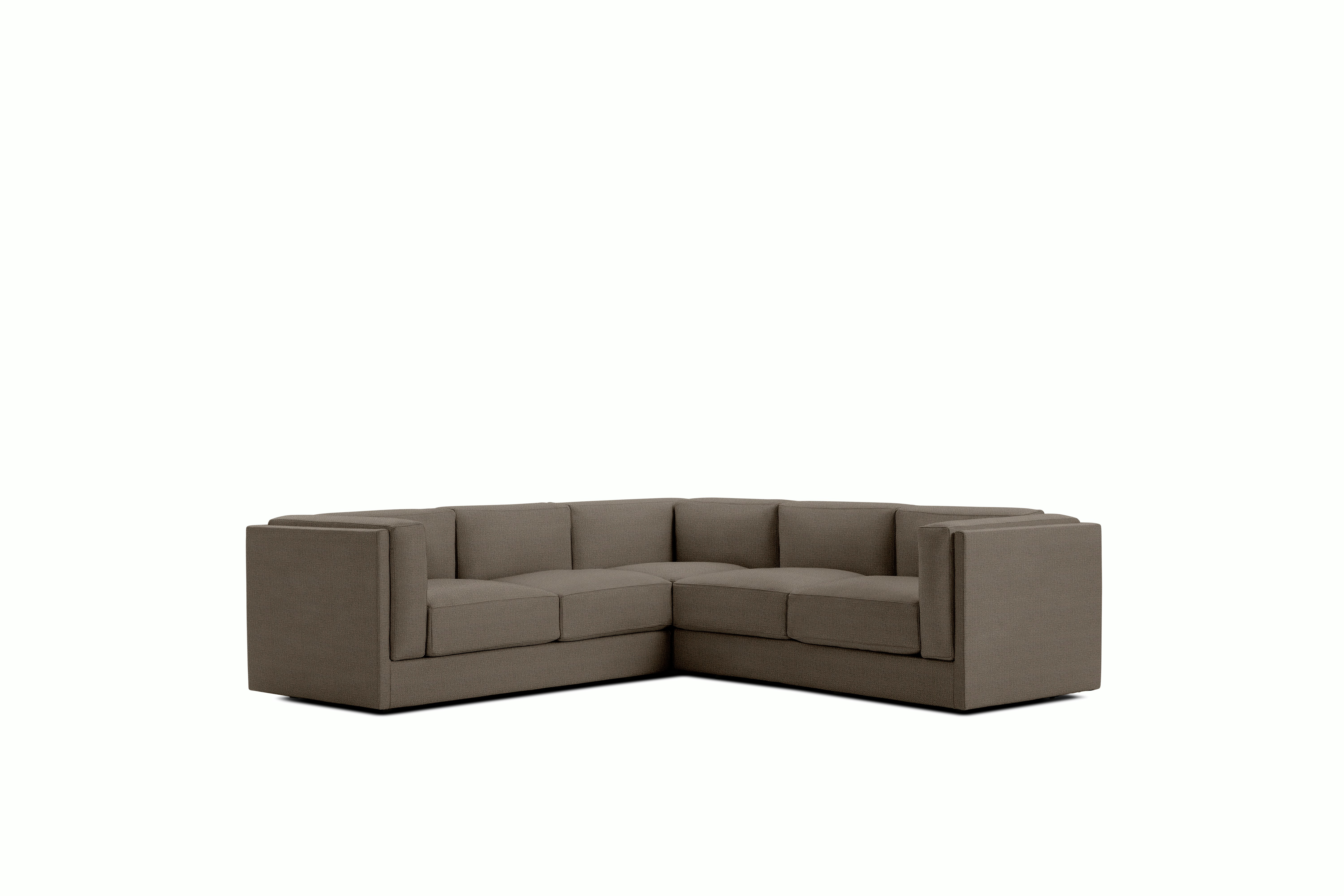 Symme Corner Sectional - Fabric Frame,  Pebble Weave,  Bark,  Pebble Weave,  Bark