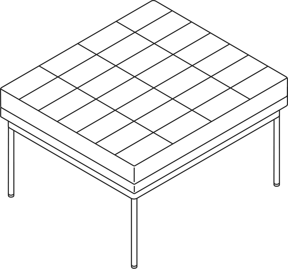 A line drawing - Tuxedo Component Ottoman