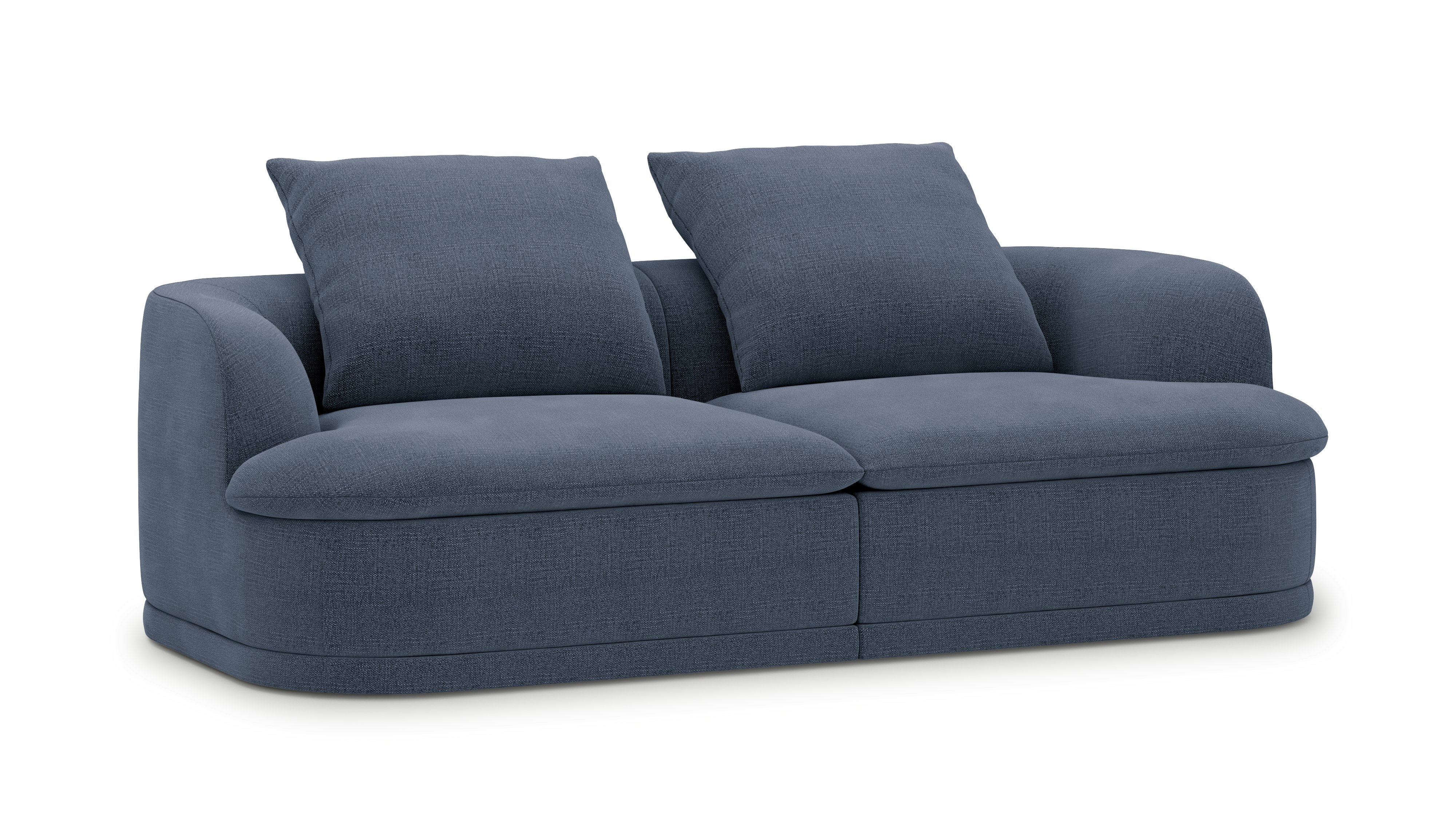 A Atlason Composed Modular Sofa in Blue viewed from an angle