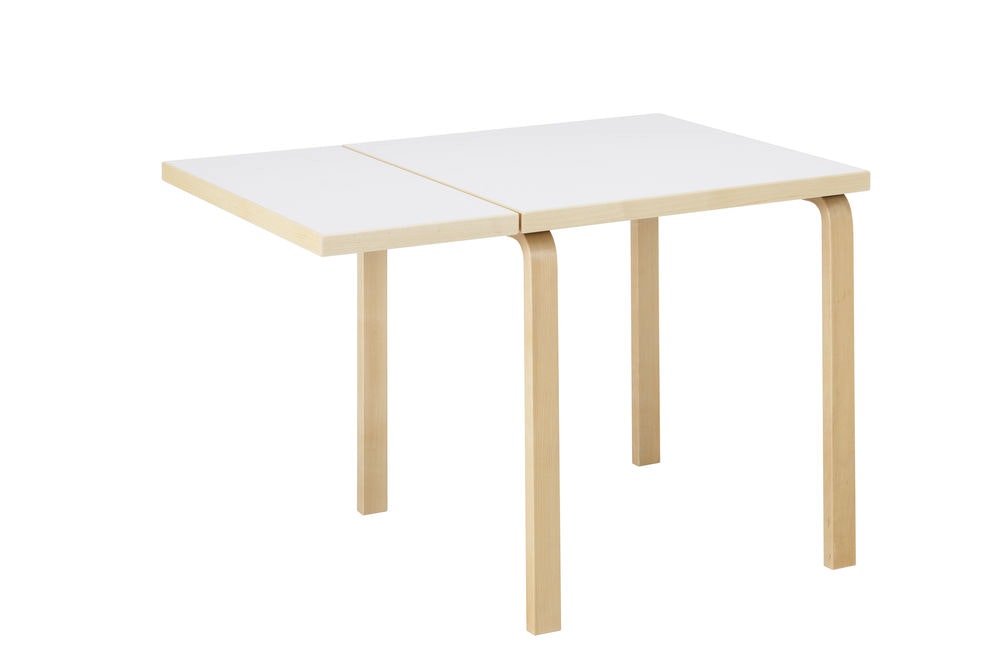 DL81 Table - Lacquered Birch , White Laminate