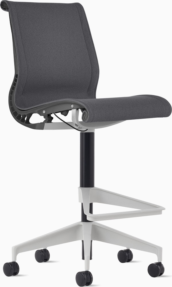 Setu Stool - No Arms,  Meld,  Knight,  Carbon,  Silver Alloy