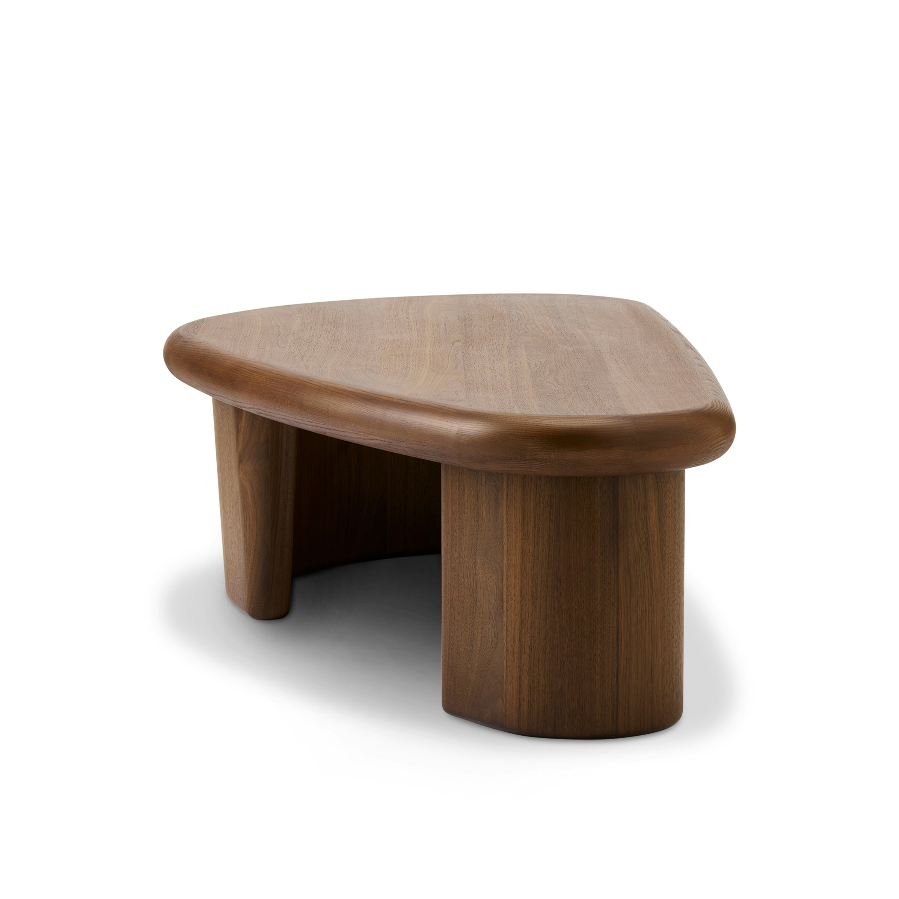 A Interlude Coffee Table in Walnut Stain viewed from the side.