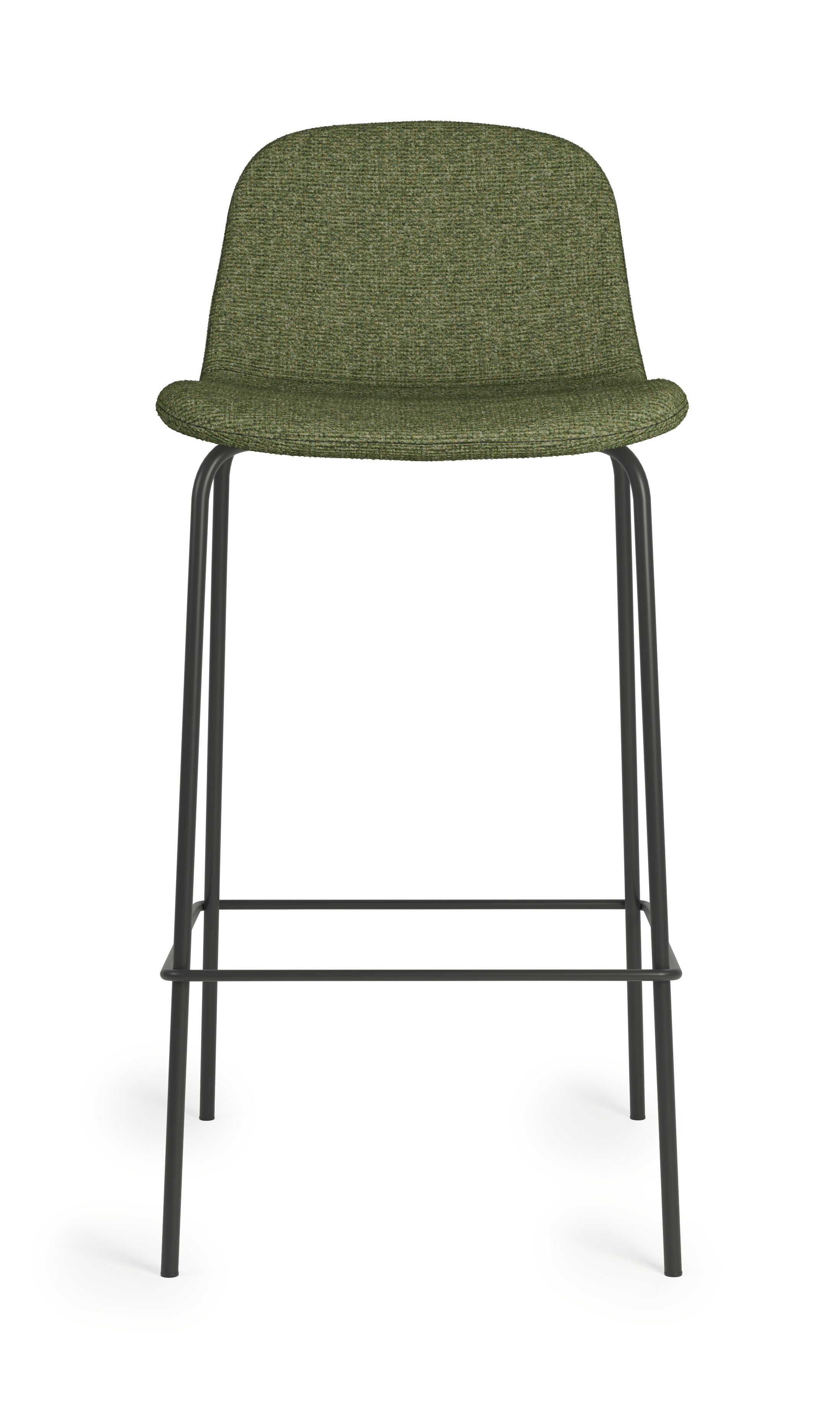 Bacco Stool - Bar Height, Melange, 800 Malachite, Black Tubular Steel