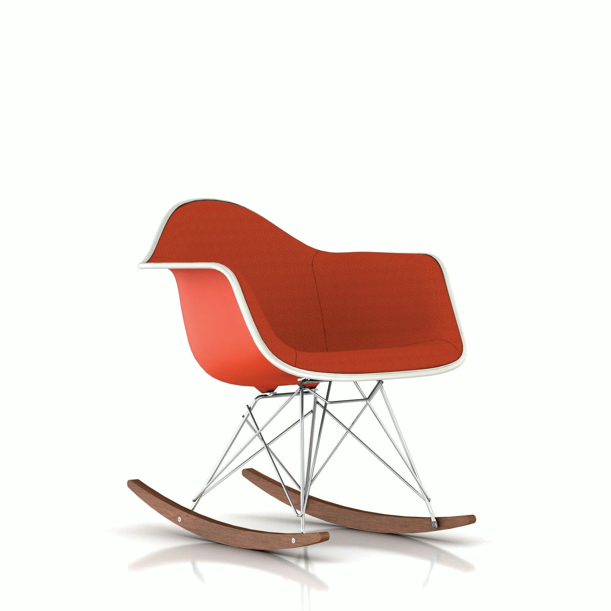 Eames Upholstered Molded Plastic Armchair,  Rocker Base