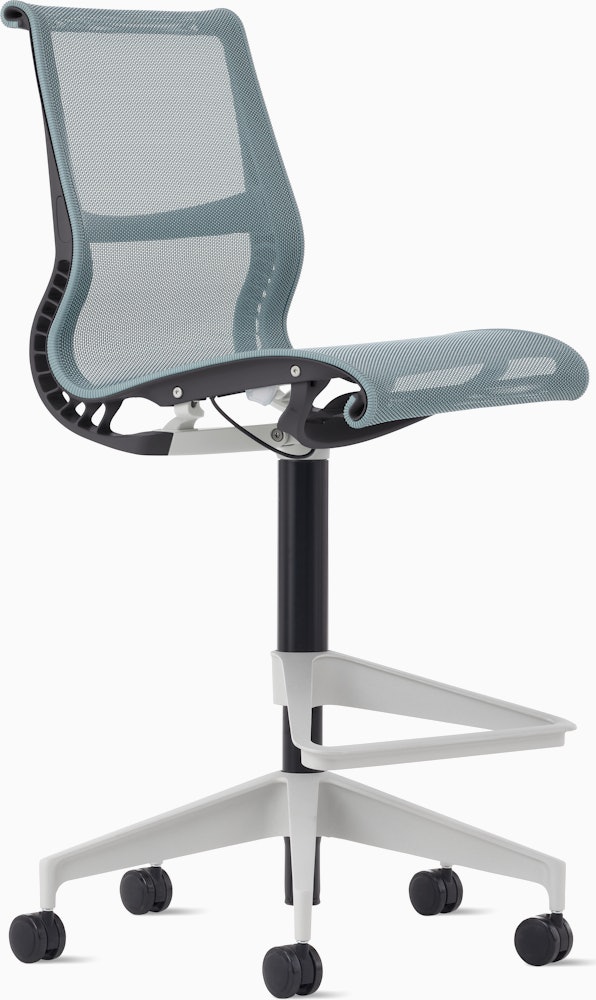 Setu Stool - No Arms,  Intercept,  Glacier,  Carbon,  Silver Alloy