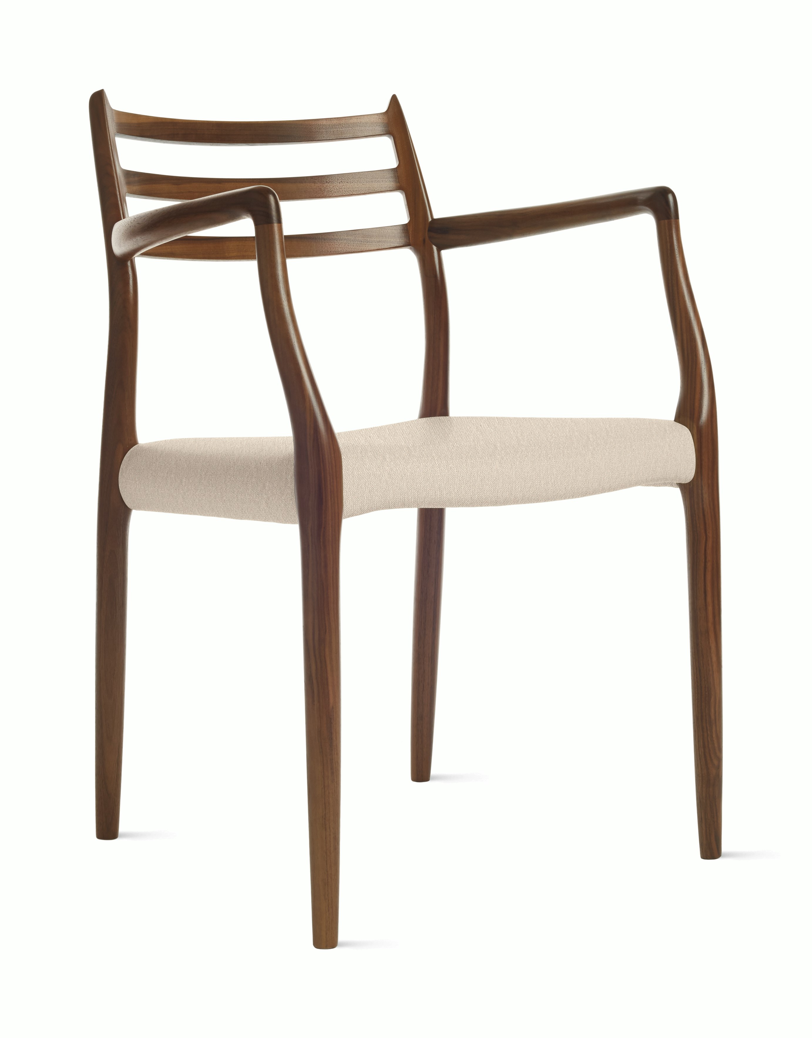 Moller Model 62 Armchair in Walnut,  Album Linen,  Wisp