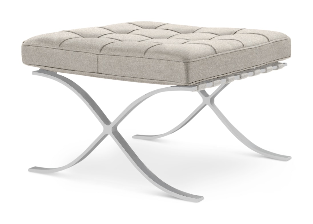 Barcelona Stool in Haven,  Sand,  Polished Chrome