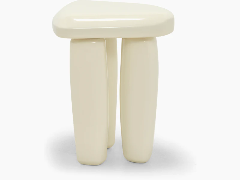 Isola Side Table - High Gloss Antique White