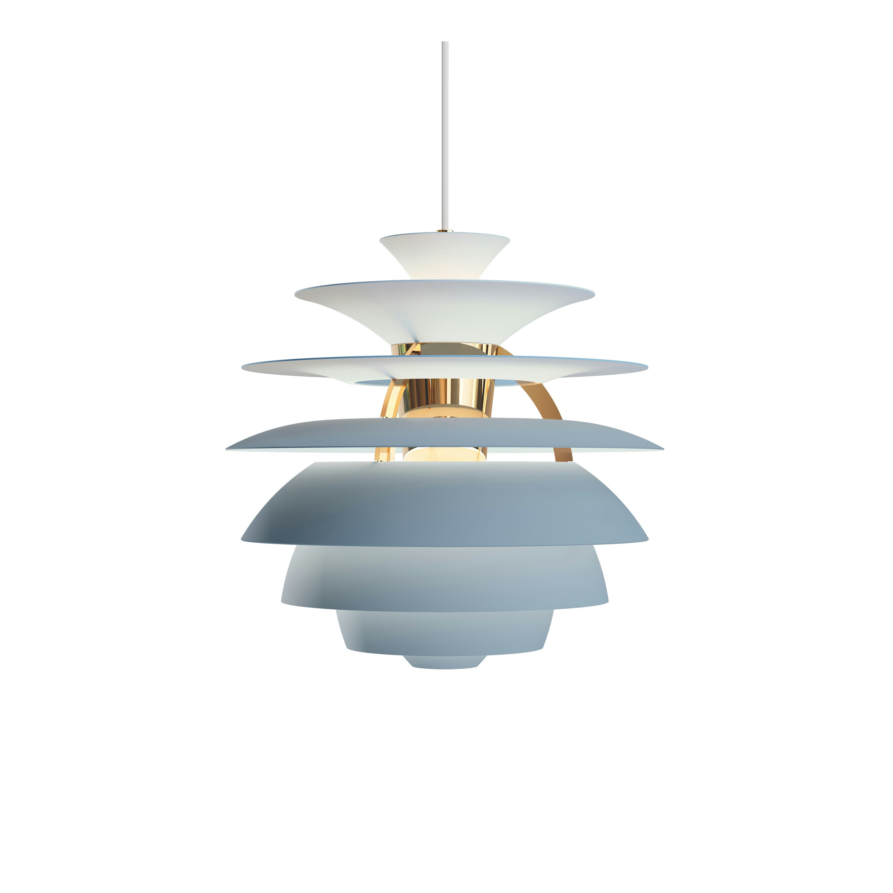 Snowball Pendant Lamp - Brass, Smokey Blue