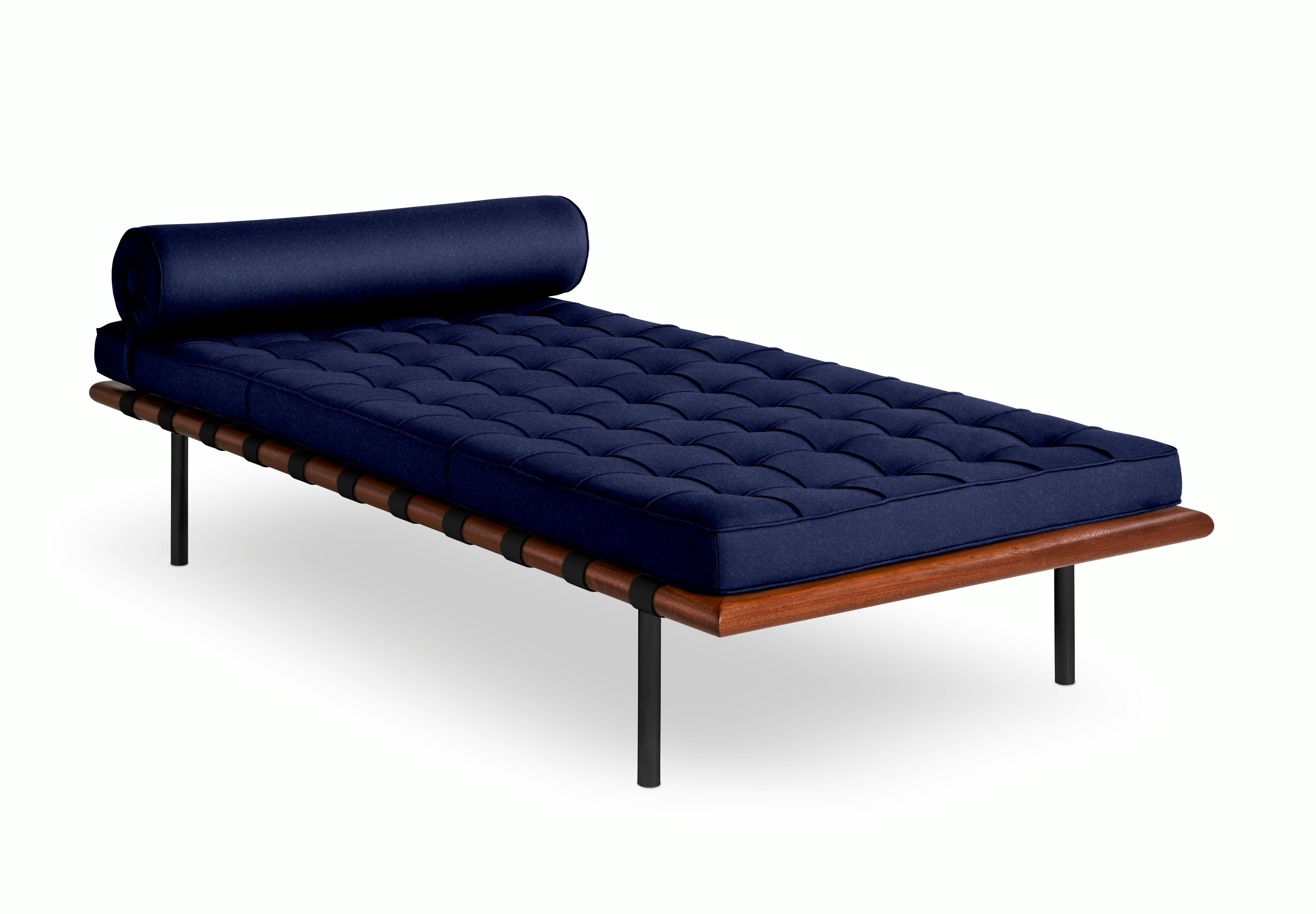 Barcelona Couch in Knoll Velvet,  Orbit,  Black
