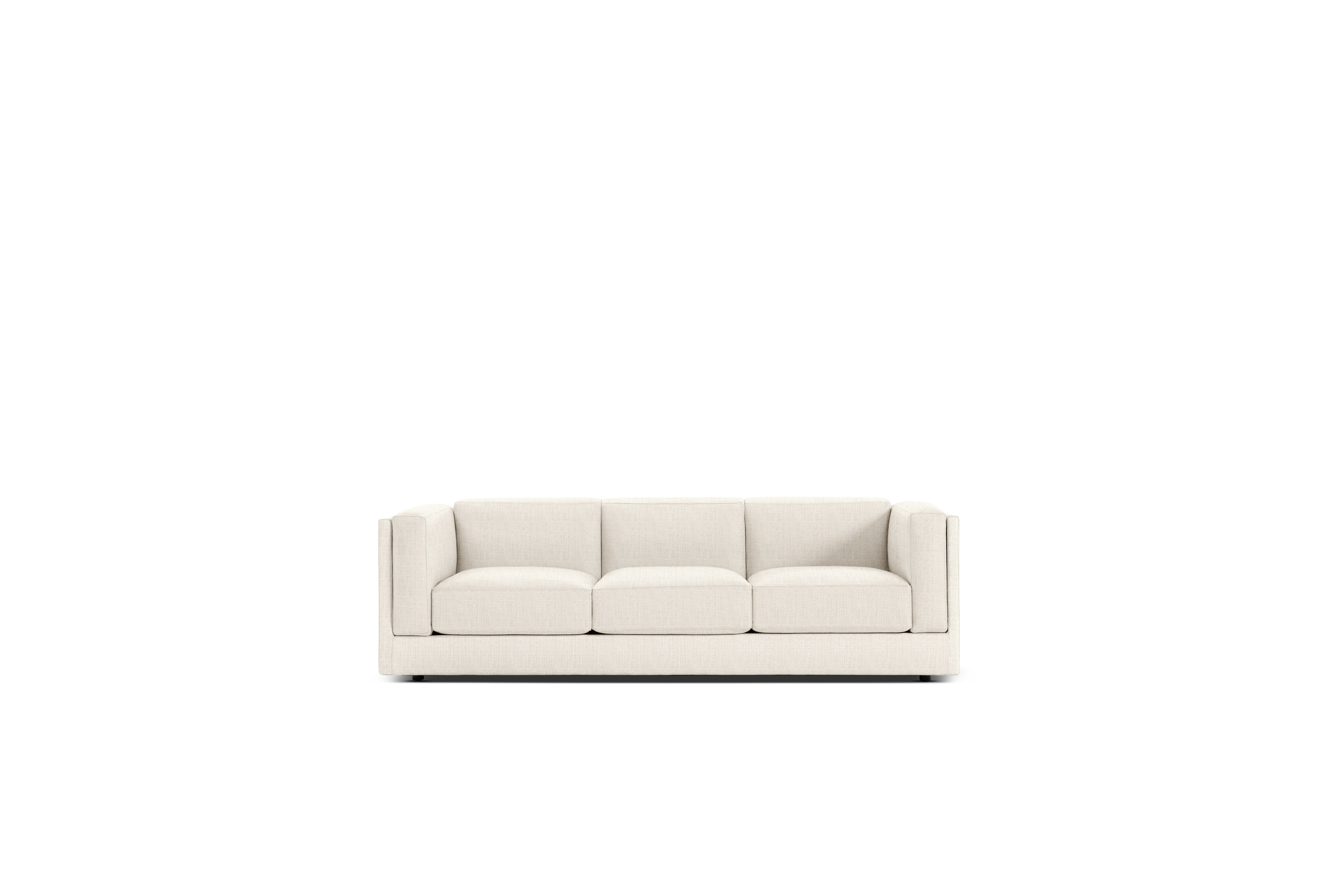 Symme Sofa - Three Seater, Fabric Frame, Pebble Weave, Ecru, Pebble Weave, Ercu