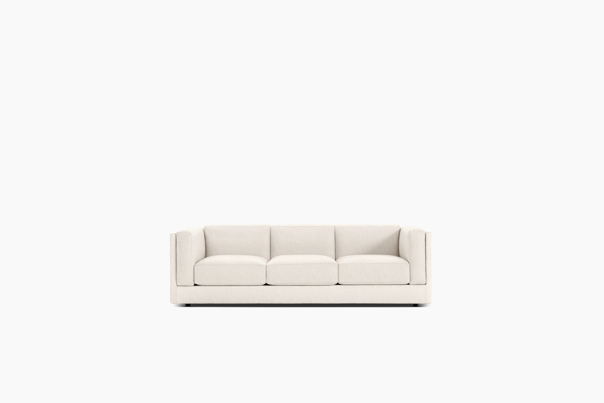 Symme Sofa - Three Seater, Fabric Frame, Pebble Weave, Ecru, Pebble Weave, Ercu