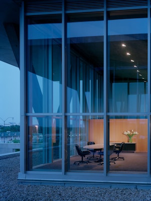 Black Leather Charles Pollock Office Meeting Chair 