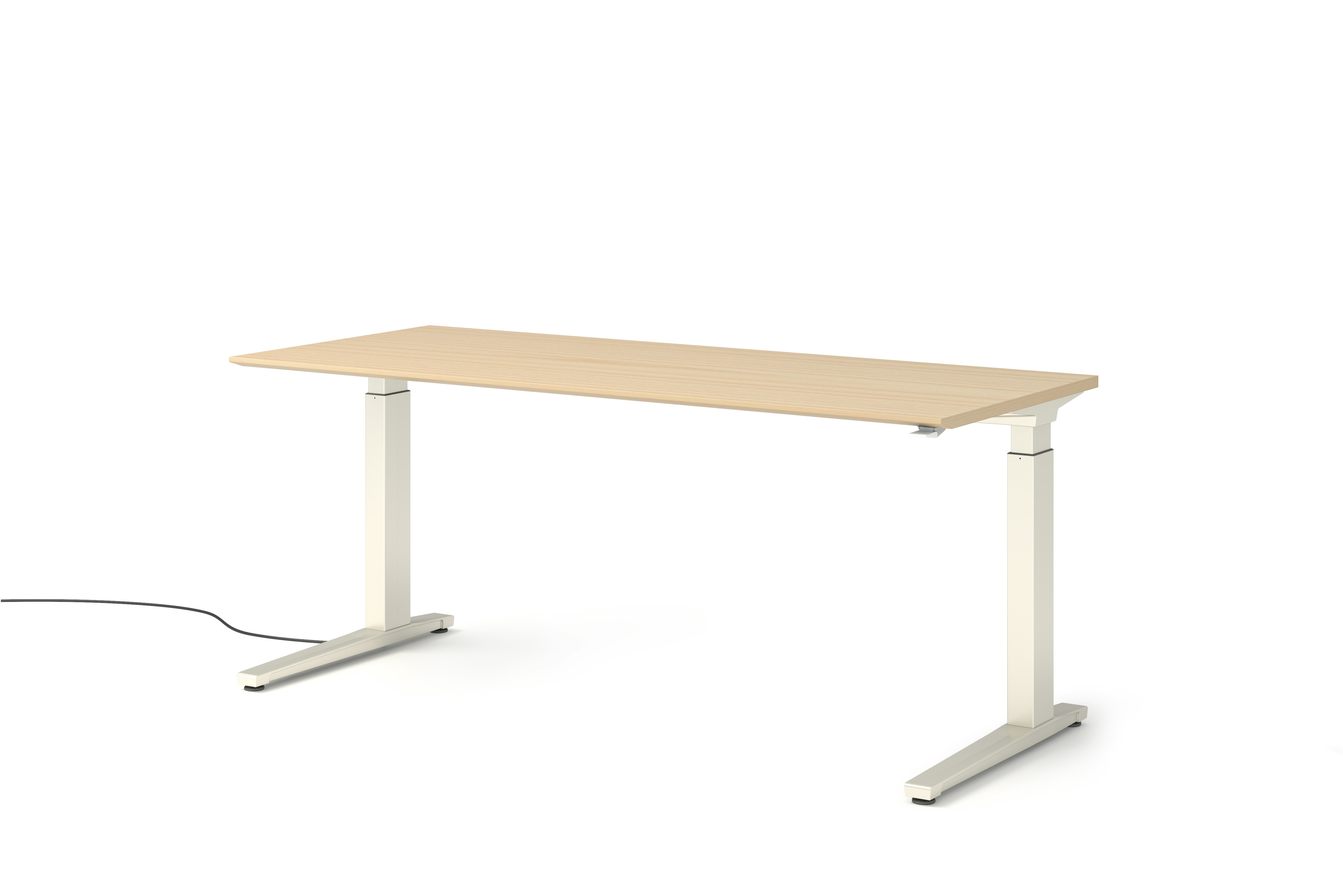 Renew Sit-To-Stand Desk - 29x70,  Veneer White Ash White,  Hidden Power