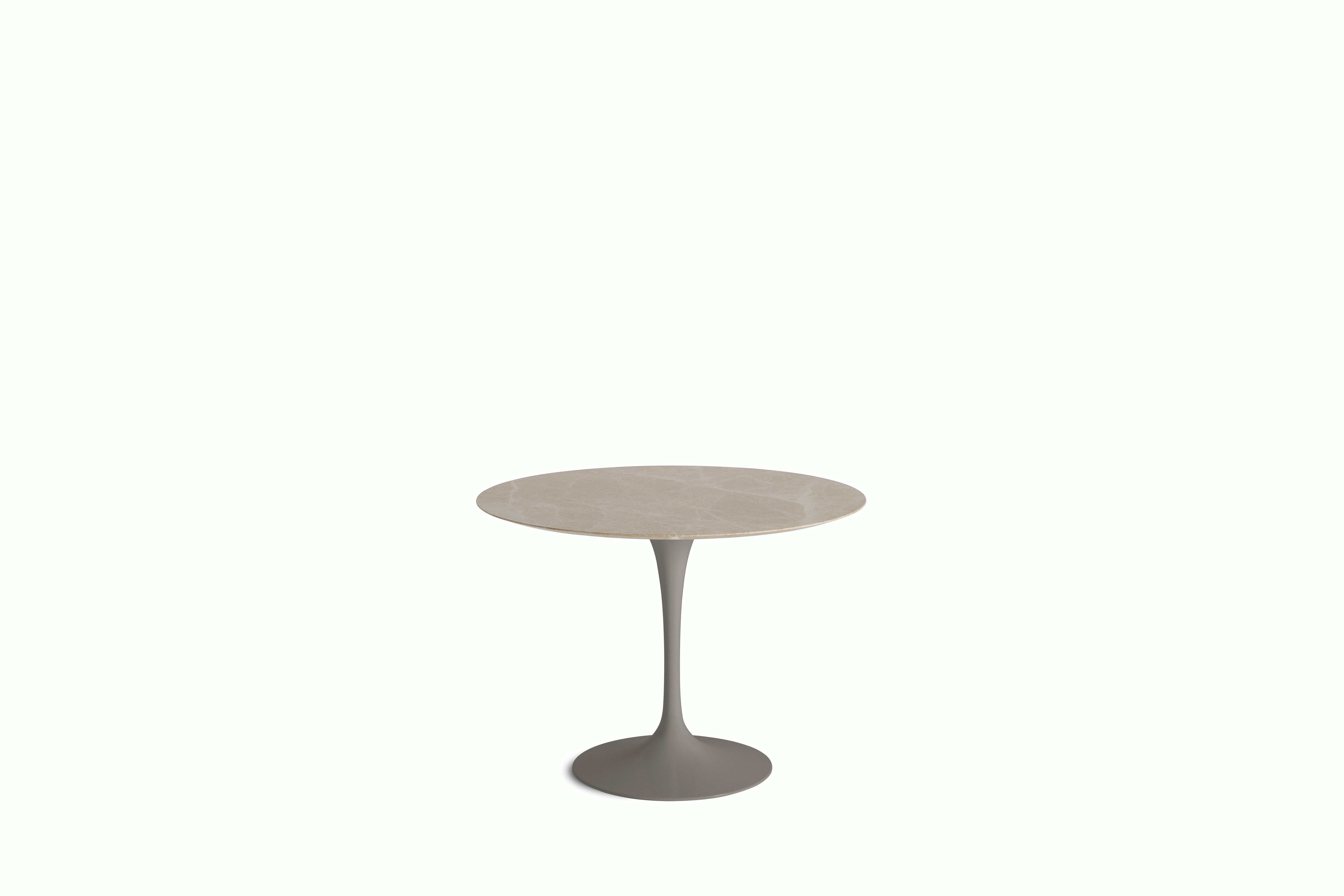 Saarinen Lounge Table - 35 Inch, Polished Emperado Light, Grey Base