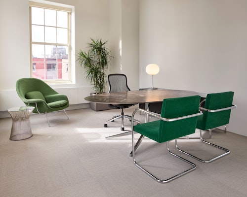 MillerKnoll Toronto Showroom Brno Chair Saarinen Oval Table Womb Chair Platner Side Table