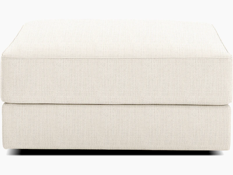 Symme Ottoman - Cocktail, Fabric Frame, Pebble Weave, Ecru, Pebble Weave, Ercu